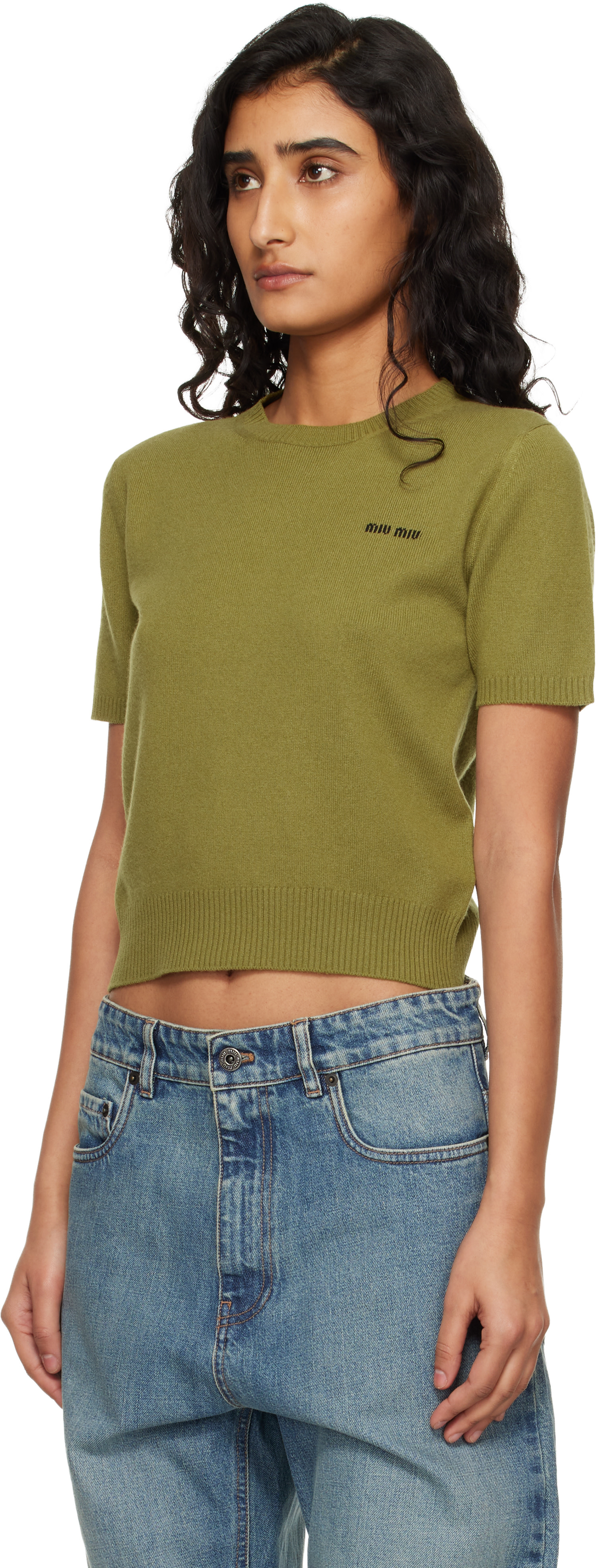 Miu Miu - Pull vert en cachemire