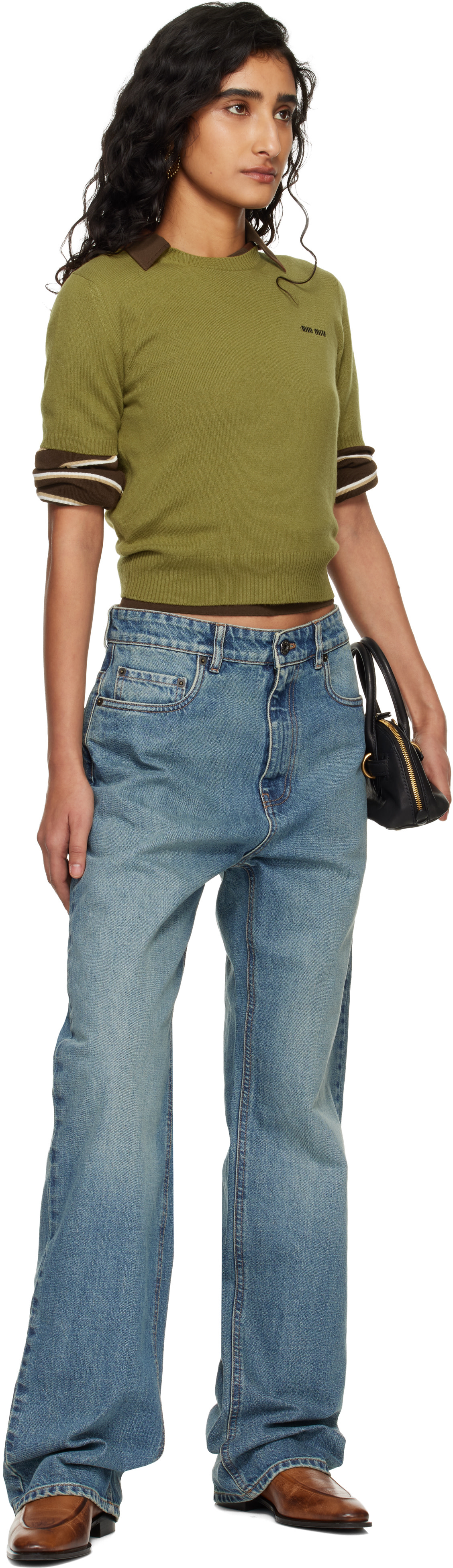 Miu Miu - Pull vert en cachemire