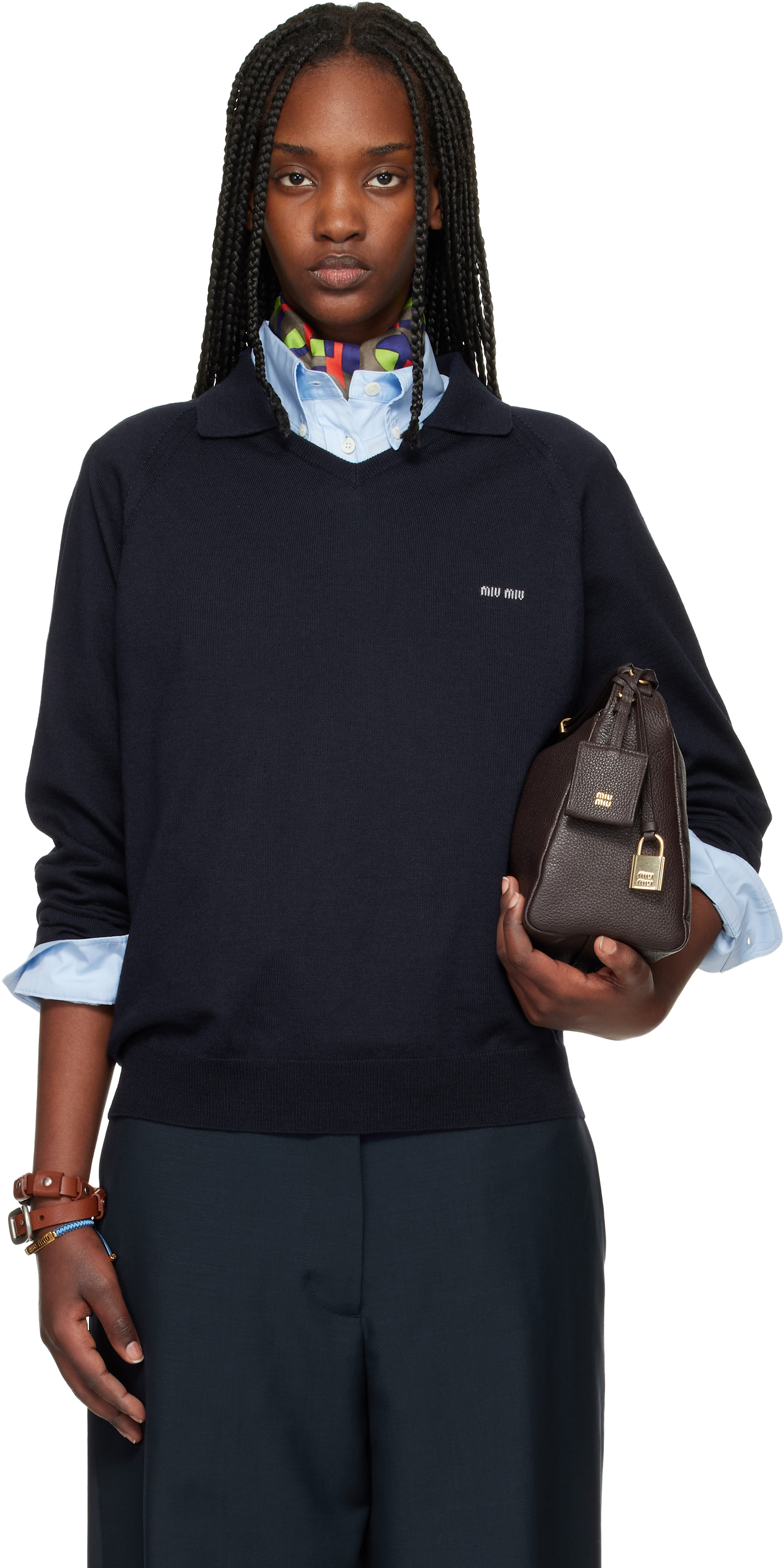Miu Miu - Navy Wool Polo