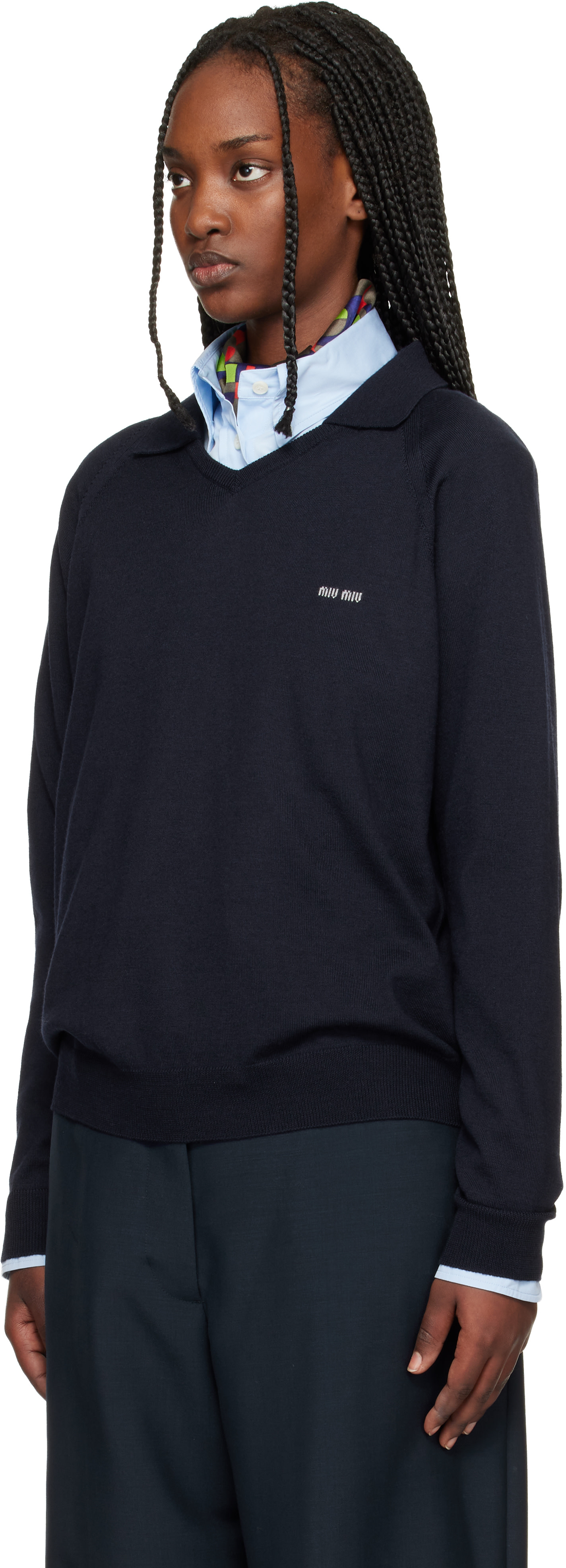 Miu Miu - Navy Wool Polo
