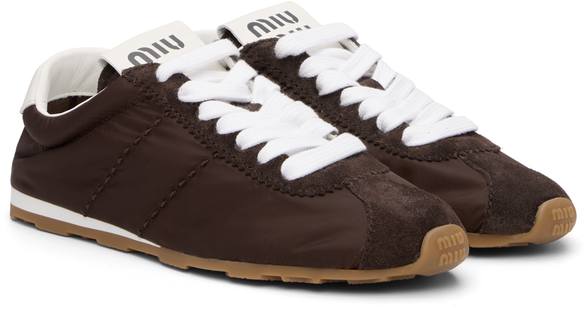 Miu Miu - Baskets Plume brunes