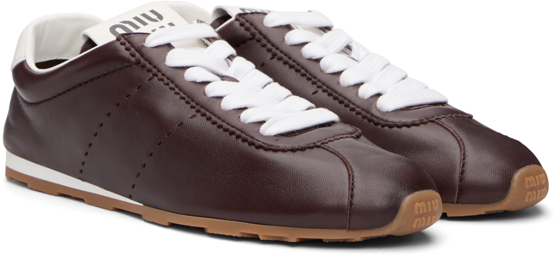 Miu Miu - Baskets Plume brunes