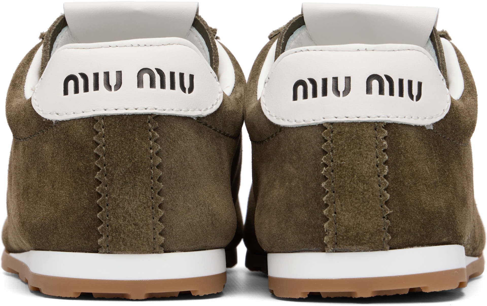 Miu Miu - Baskets Plume kaki