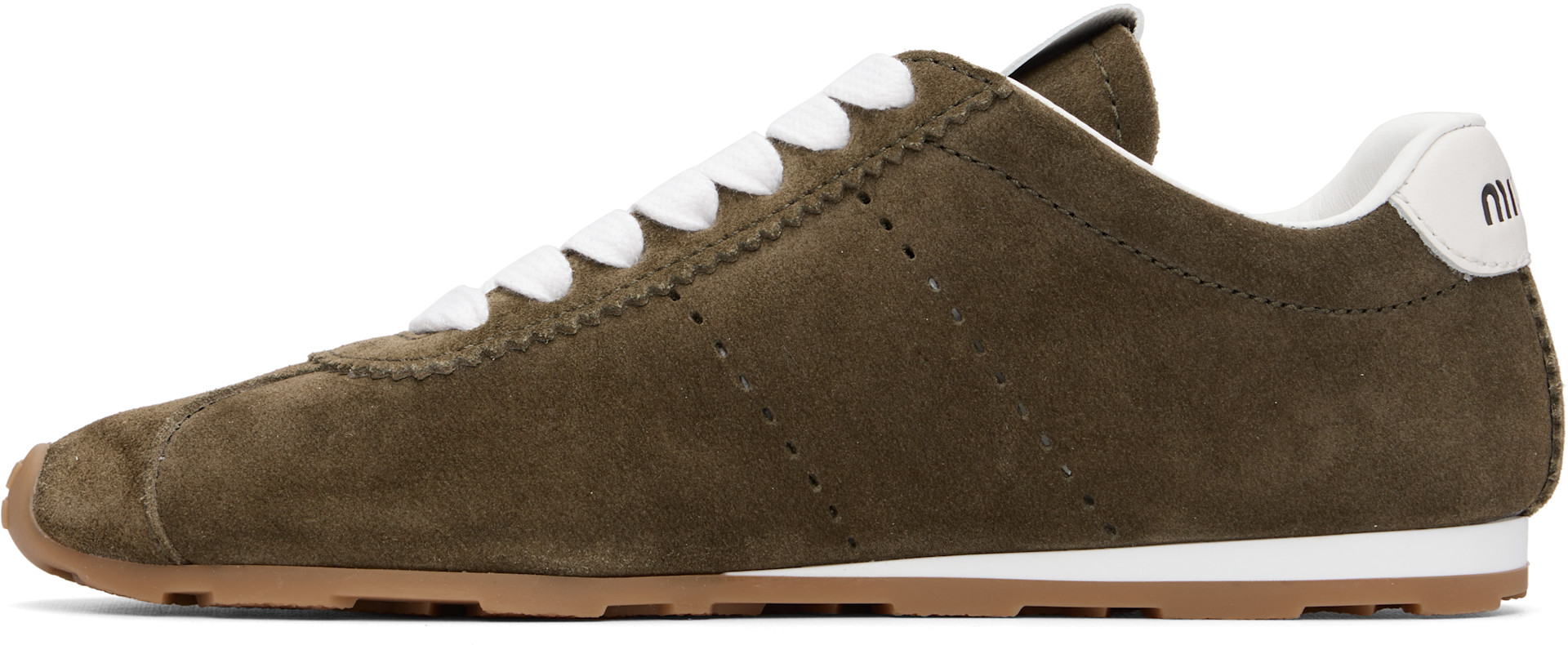 Miu Miu - Baskets Plume kaki