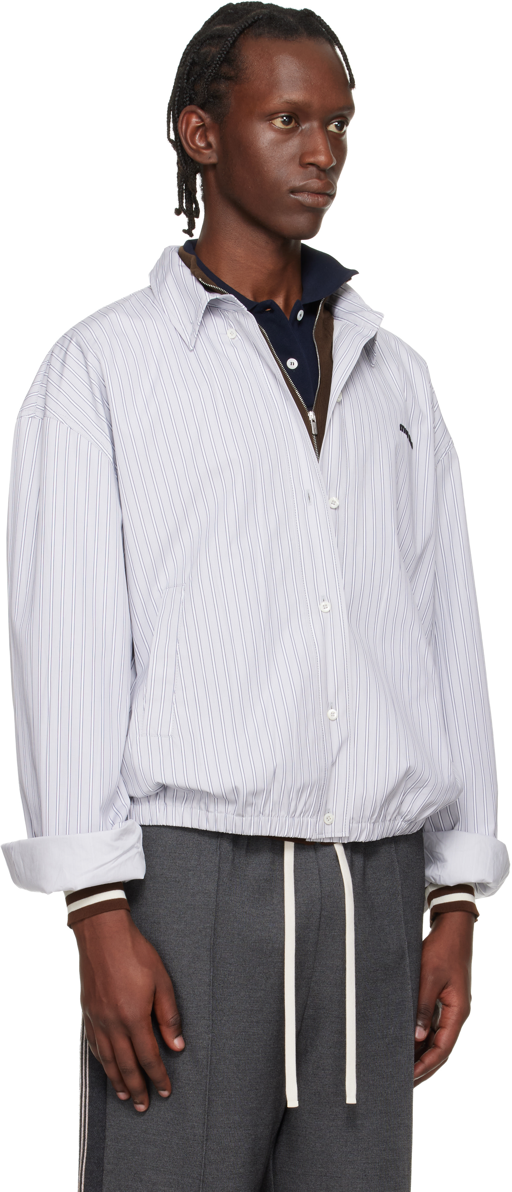 Miu Miu - Gray Poplin Blouson Jacket
