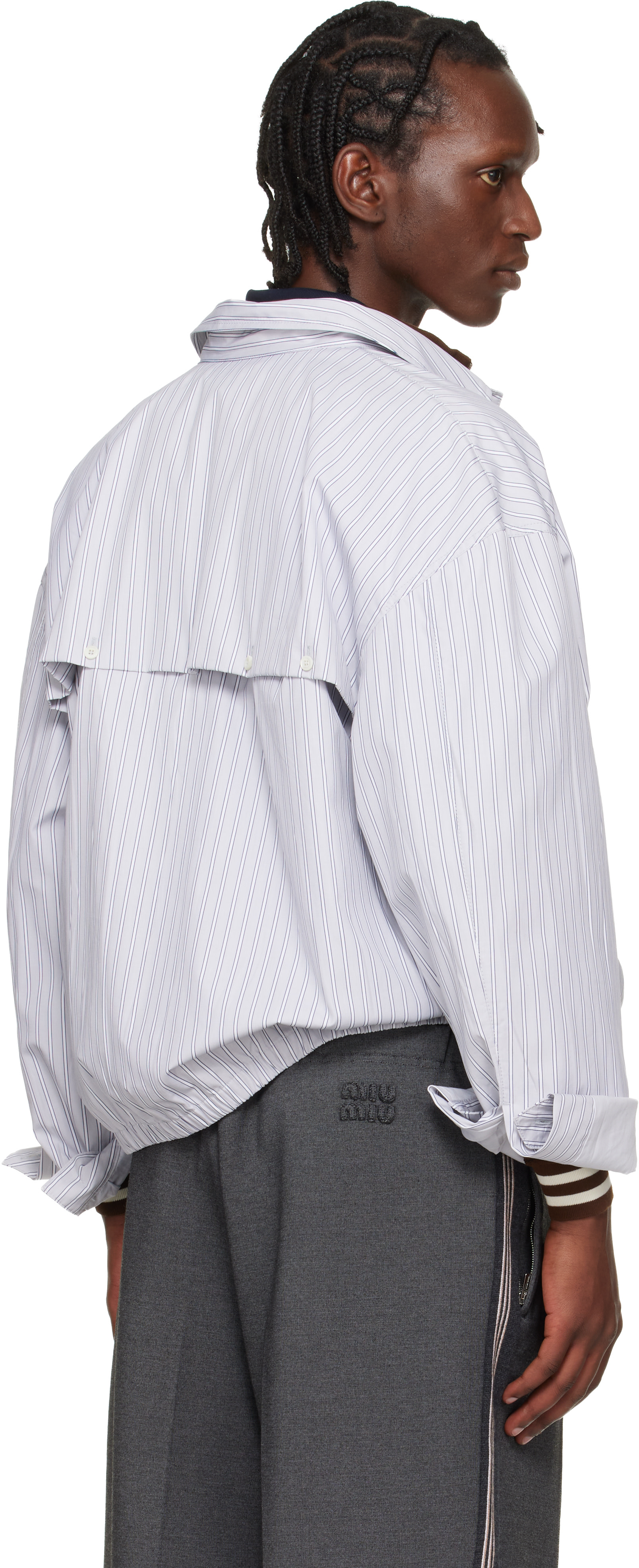 Miu Miu - Gray Poplin Blouson Jacket