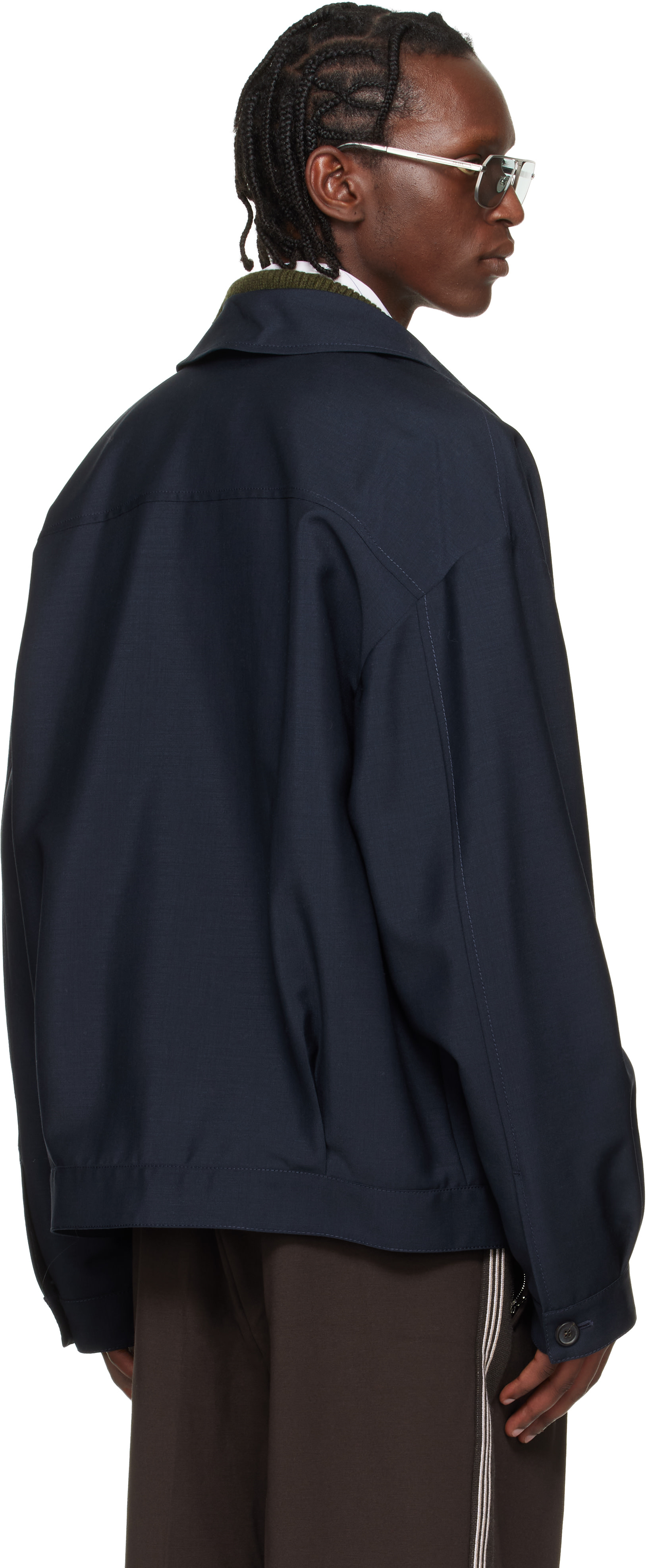 Miu Miu - Navy Mohair Blouson Jacket