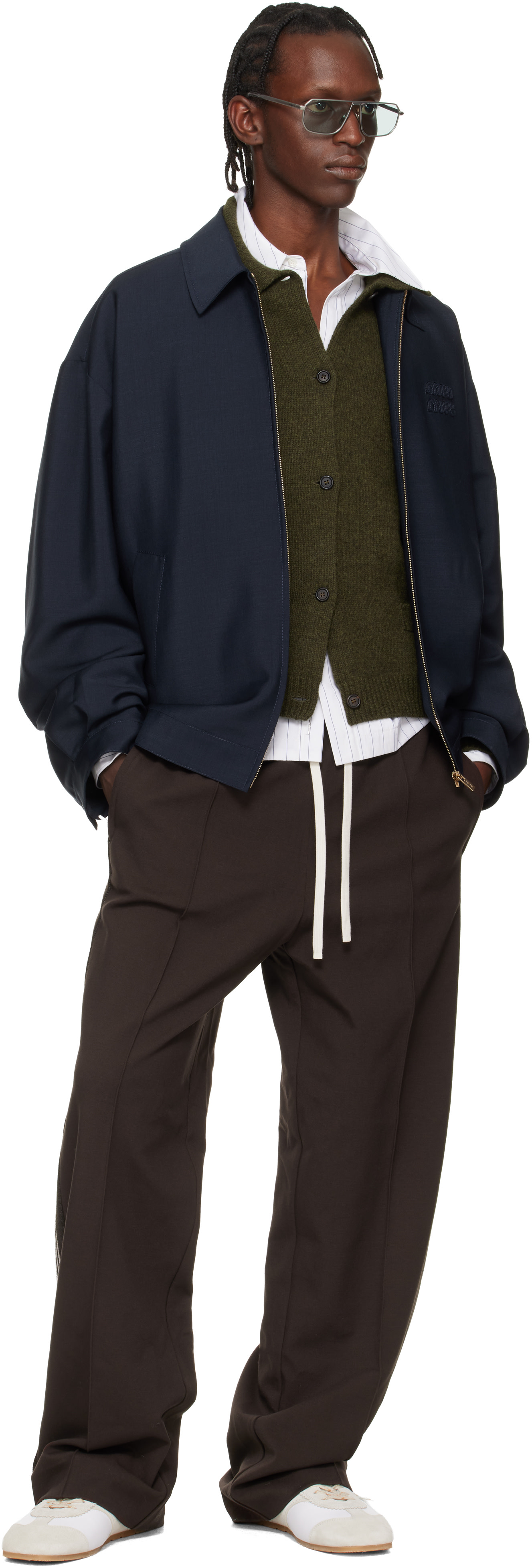 Miu Miu - Navy Mohair Blouson Jacket