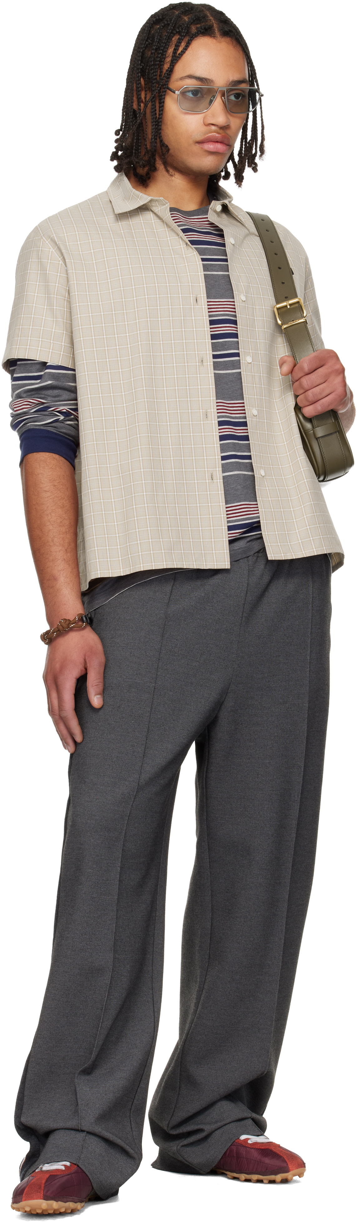 Miu Miu - Beige Popeline Check Shirt
