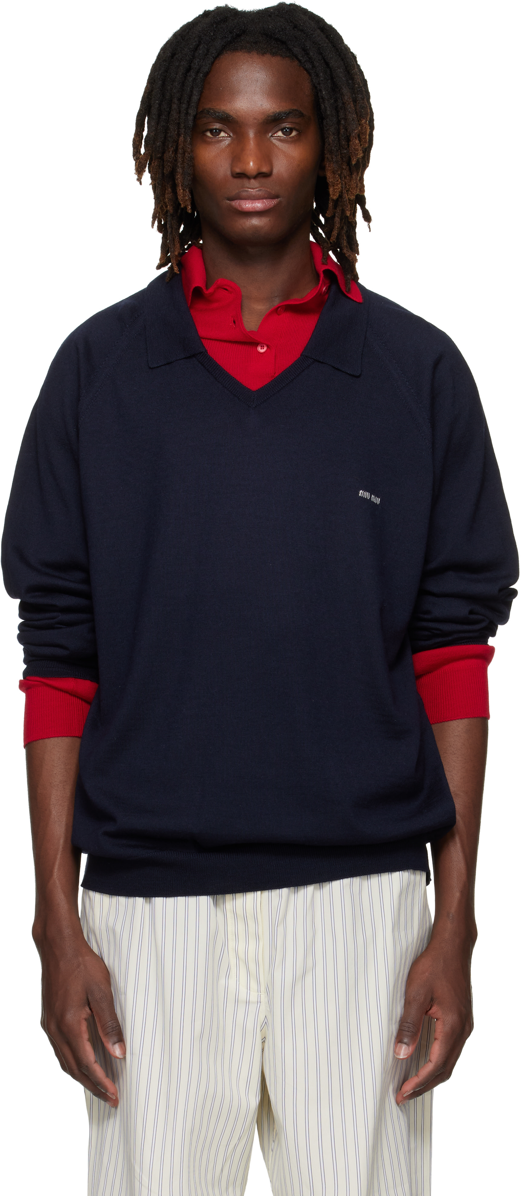 Miu Miu - Navy Wool Polo