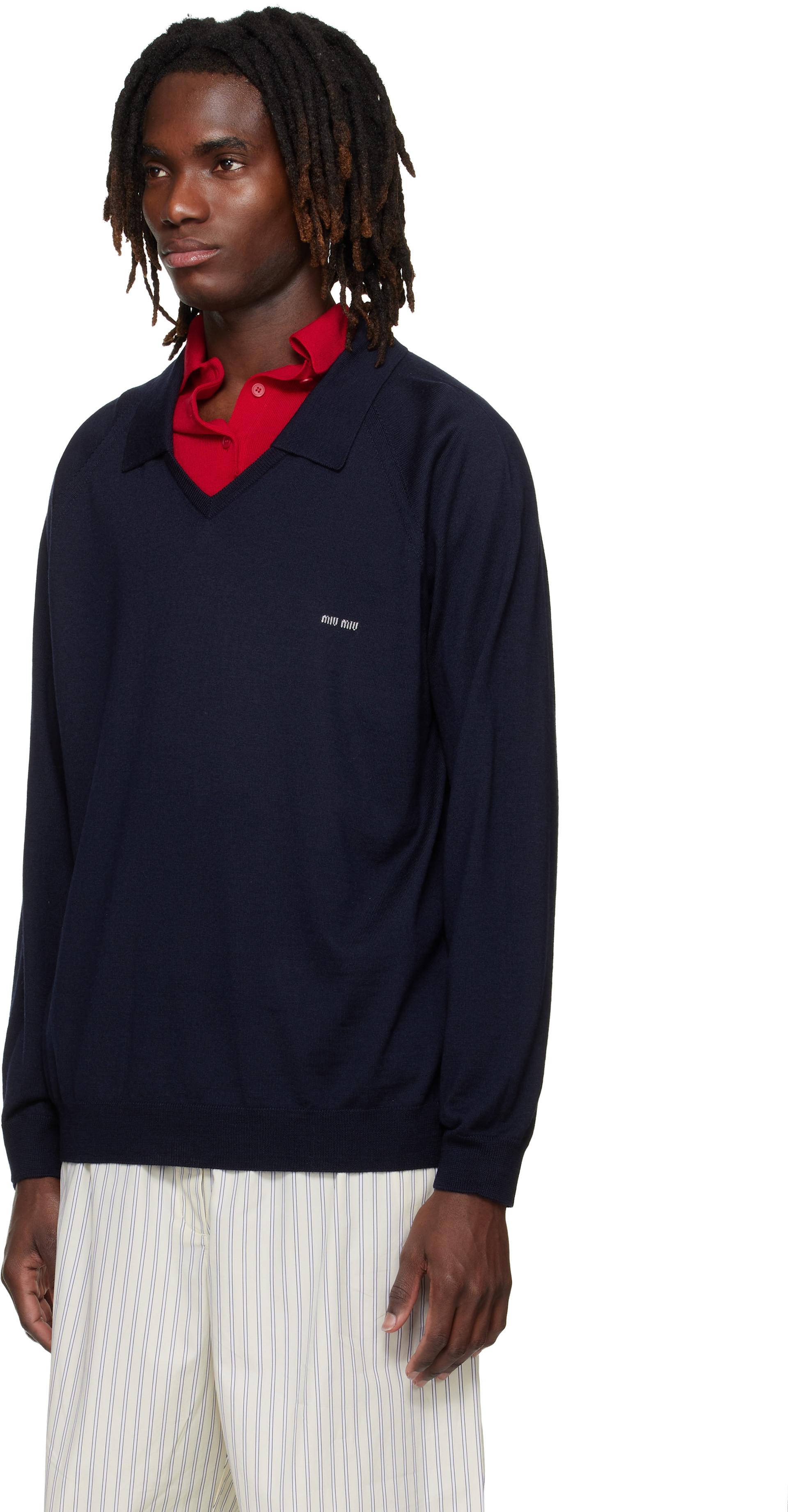 Miu Miu - Navy Wool Polo