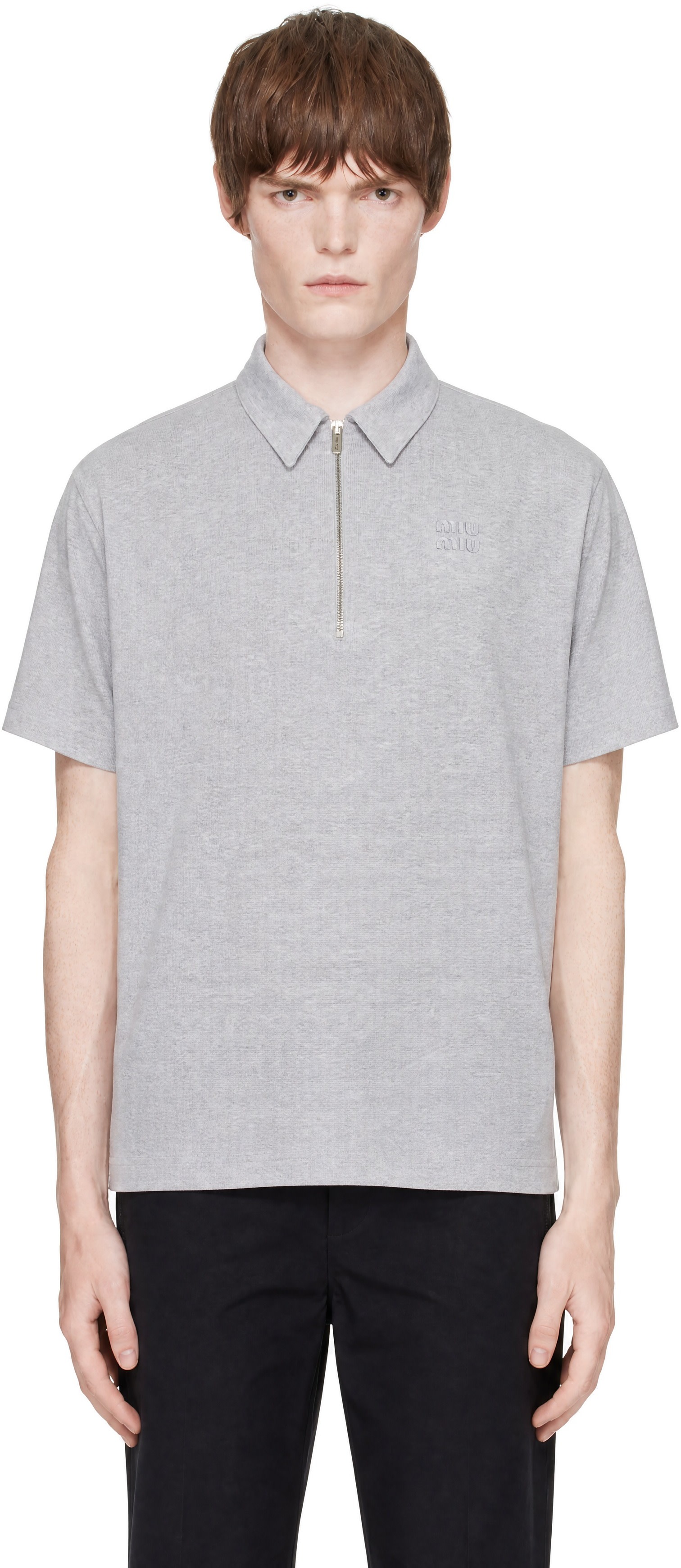 Miu Miu - Gray Cotton Polo