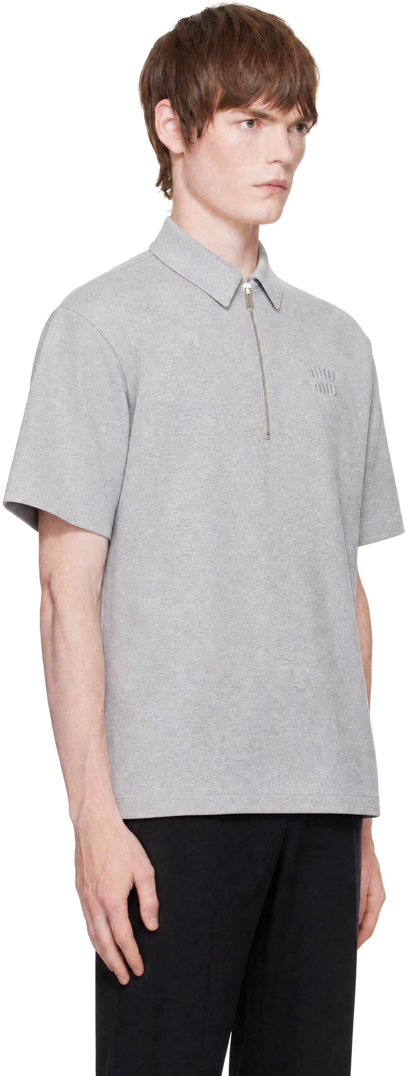 Miu Miu - Gray Cotton Polo