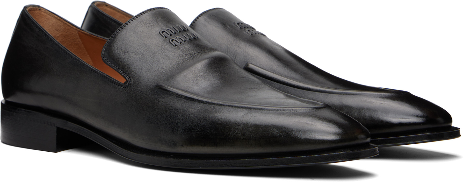 Miu Miu - Black Leather Loafers