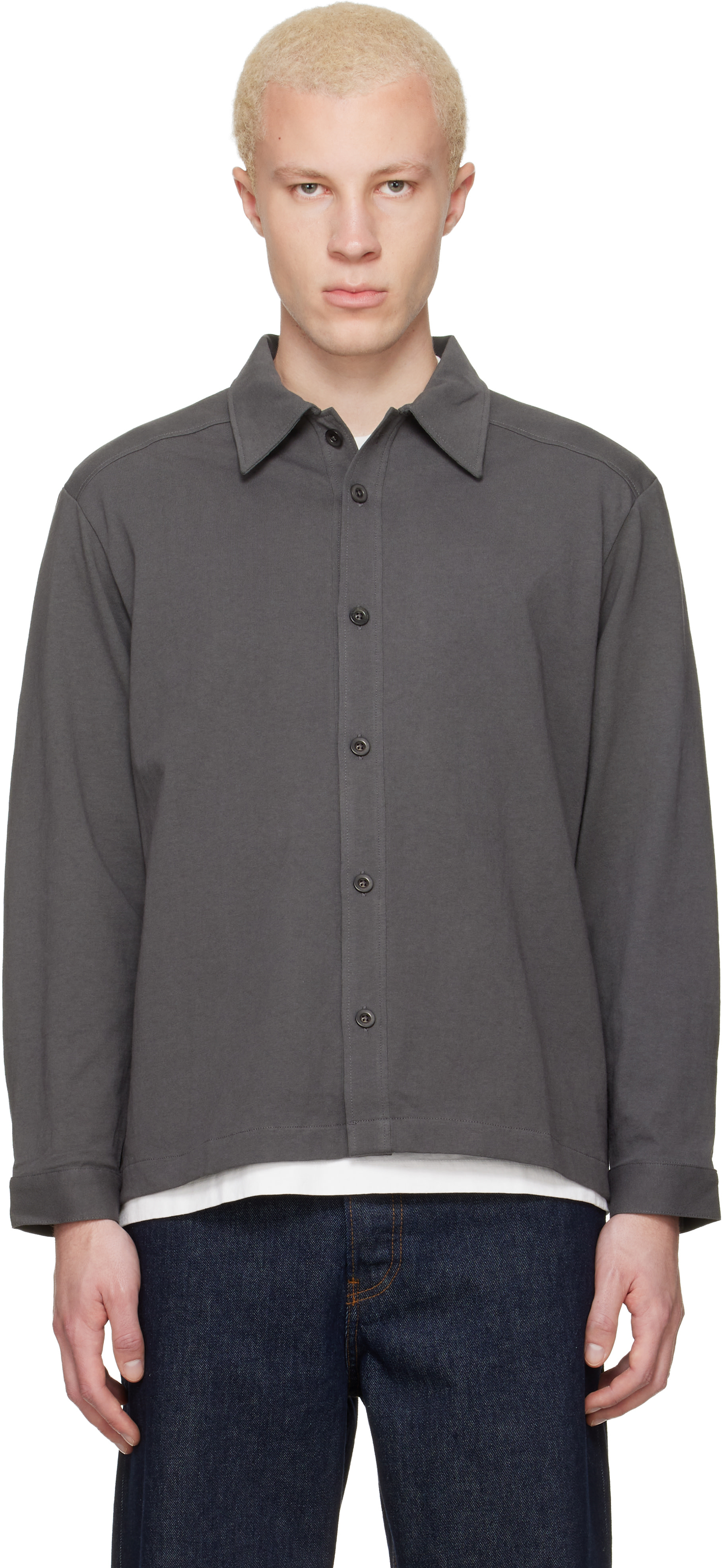 Lady White Co. - Chemise Bartlett grise à boutons