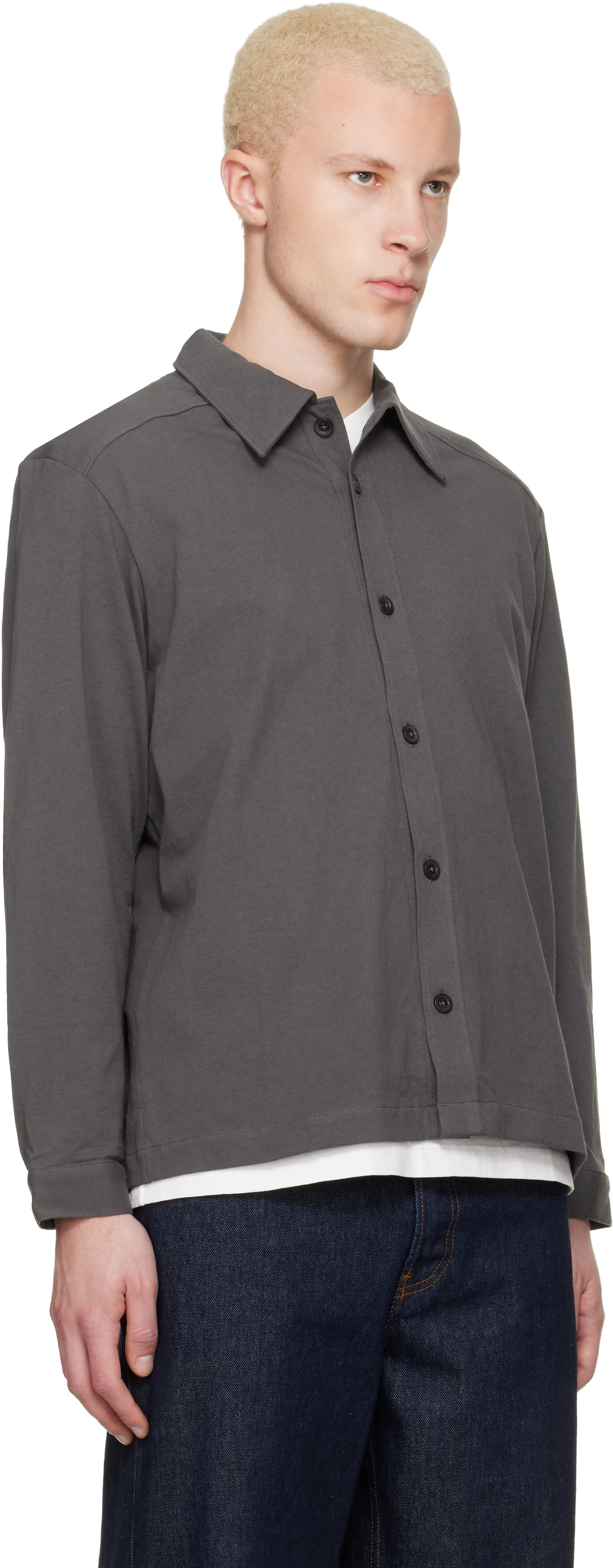 Lady White Co. - Chemise Bartlett grise à boutons