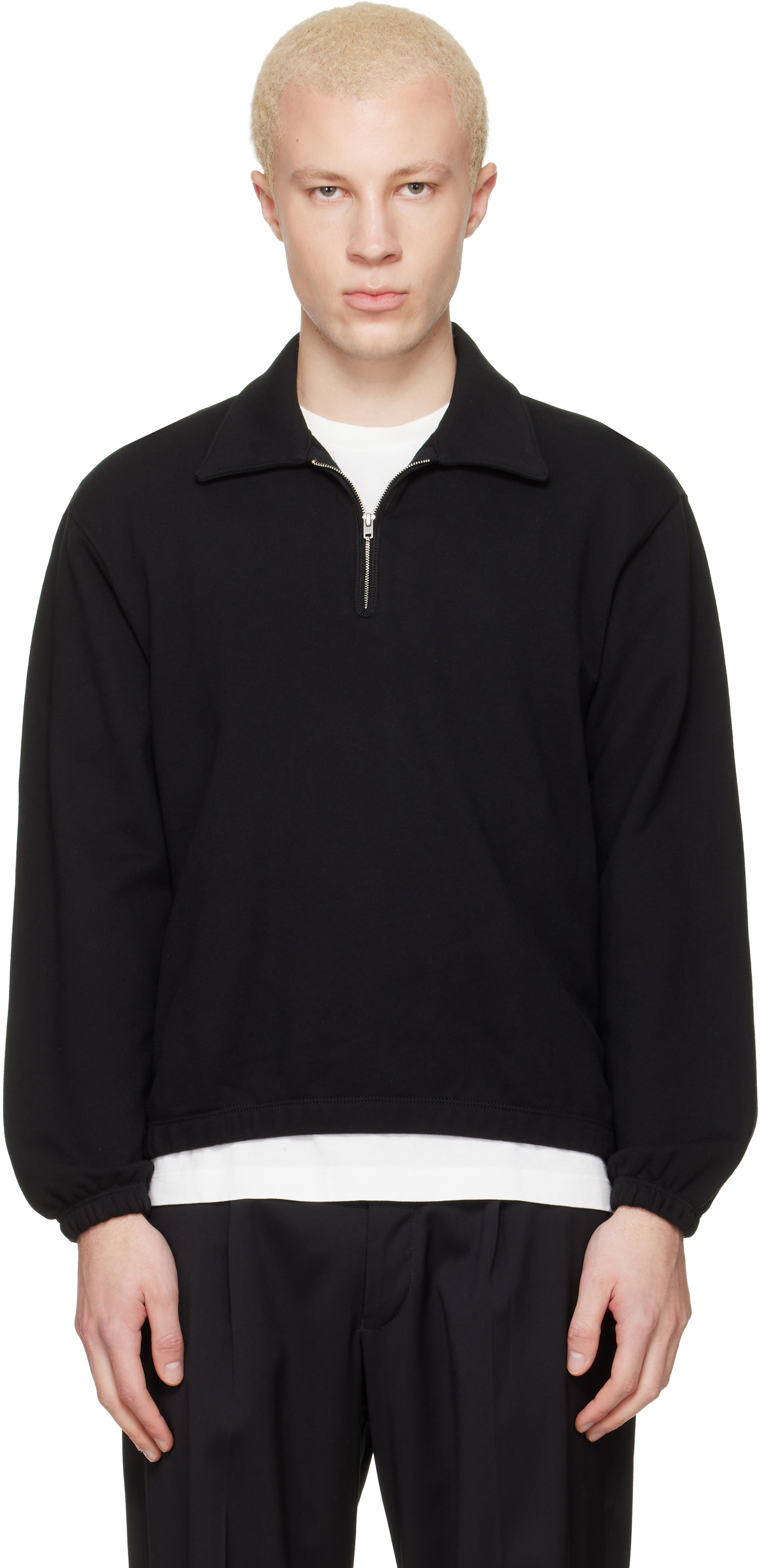 Lady White Co. - Pull noir Topper à demi-glissière