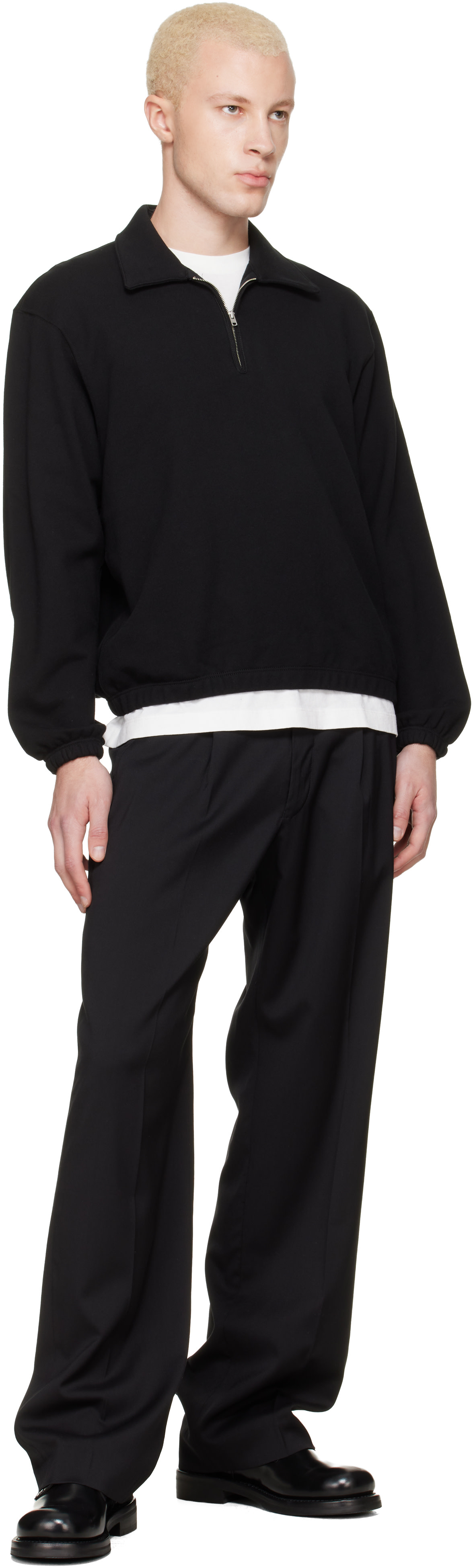 Lady White Co. - Pull noir Topper à demi-glissière