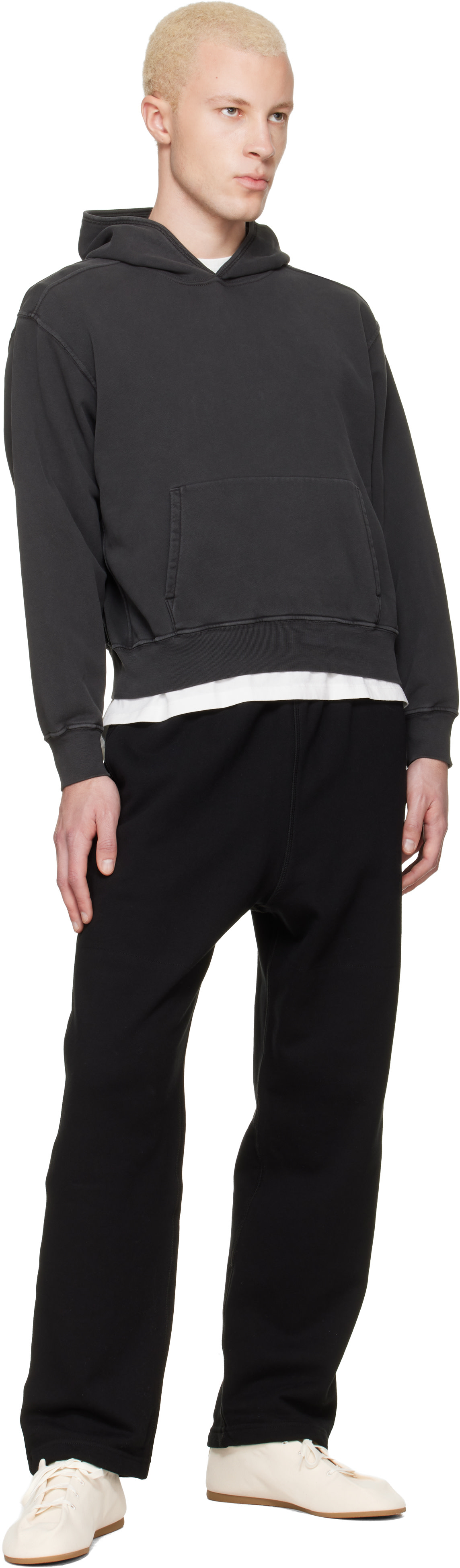 Lady White Co. - Pull à capuche écourté gris