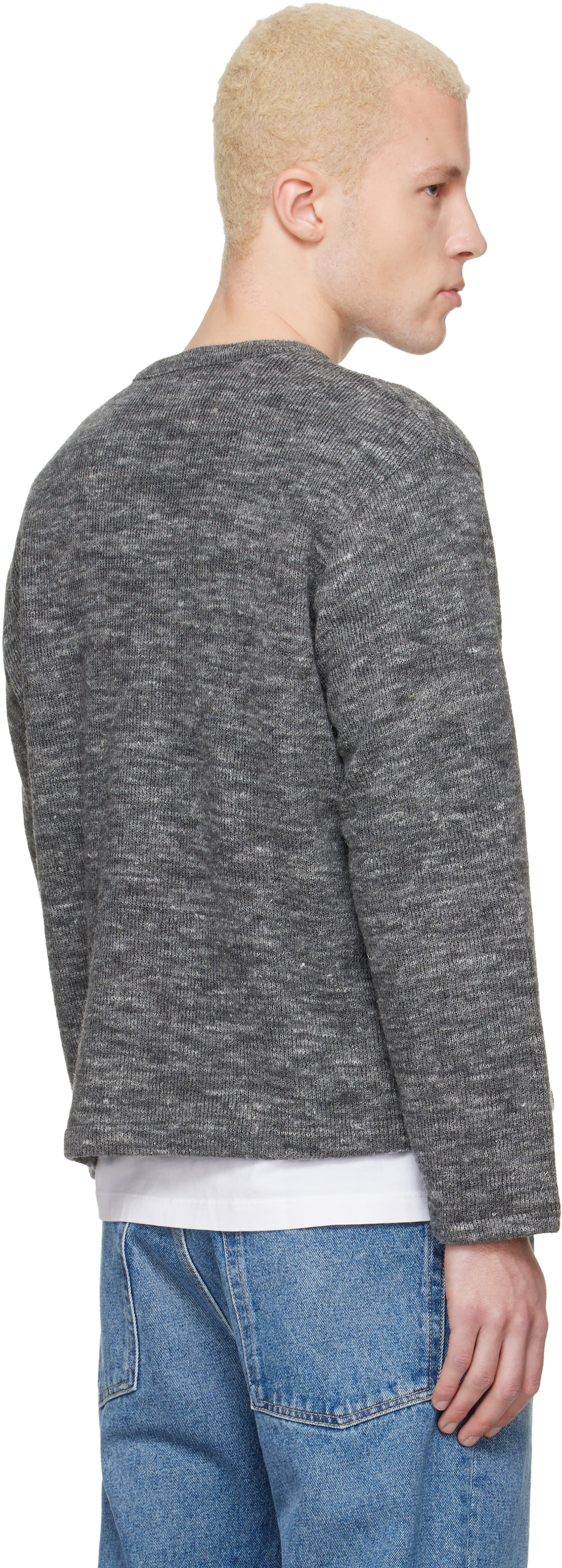 Lady White Co. - Pull gris à col ras du cou et à glissière
