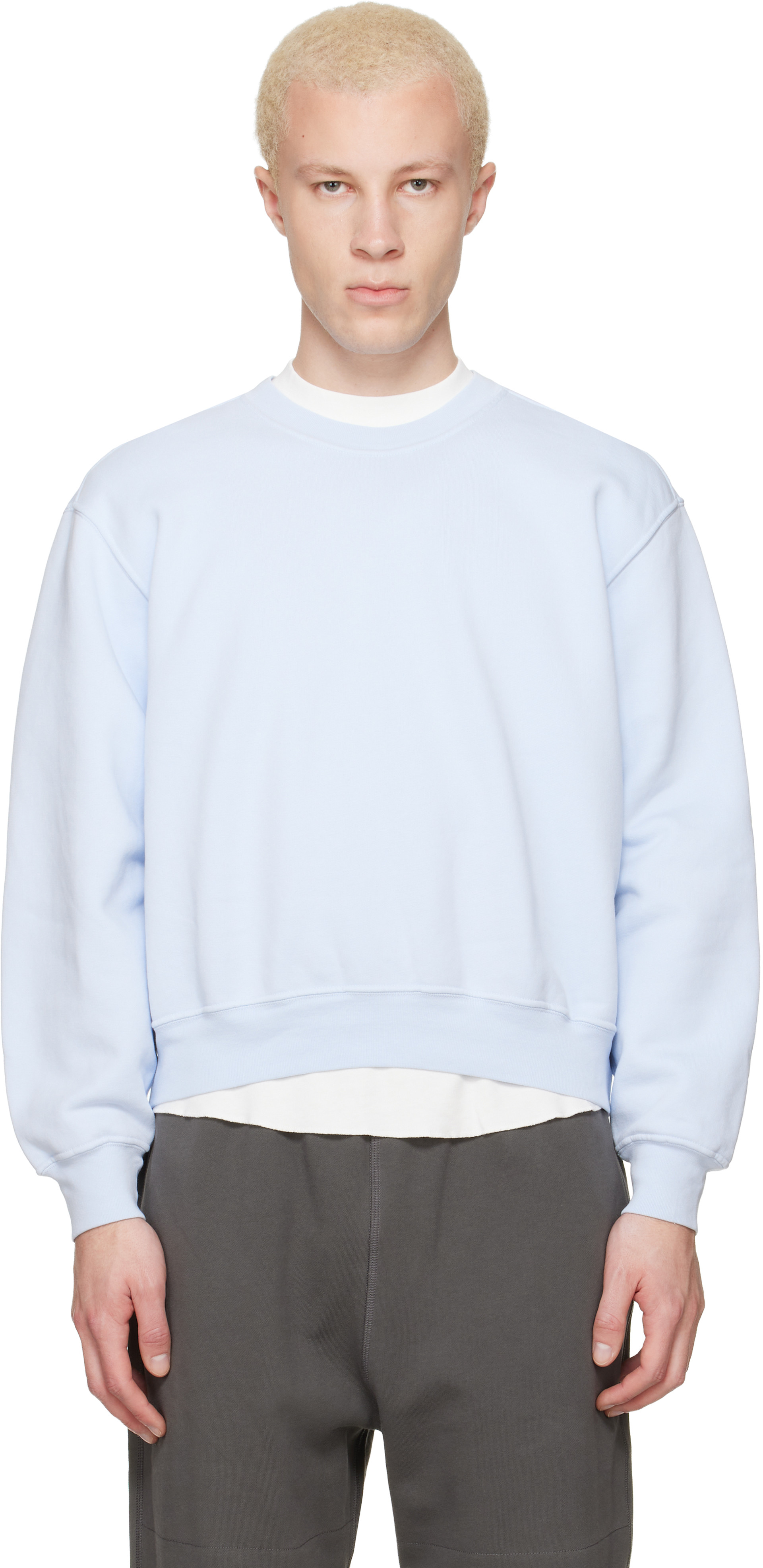 Lady White Co. - Pull molletonné Mini bleu à col ras du cou