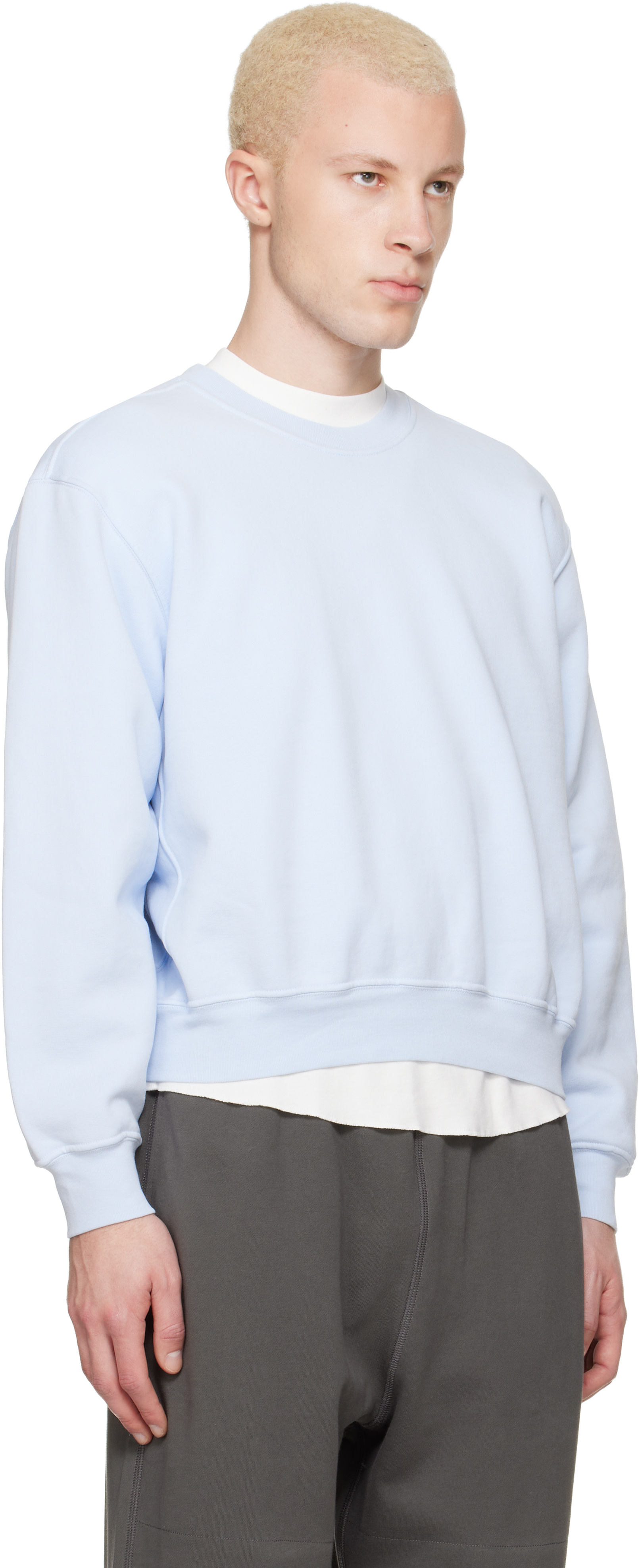 Lady White Co. - Pull molletonné Mini bleu à col ras du cou