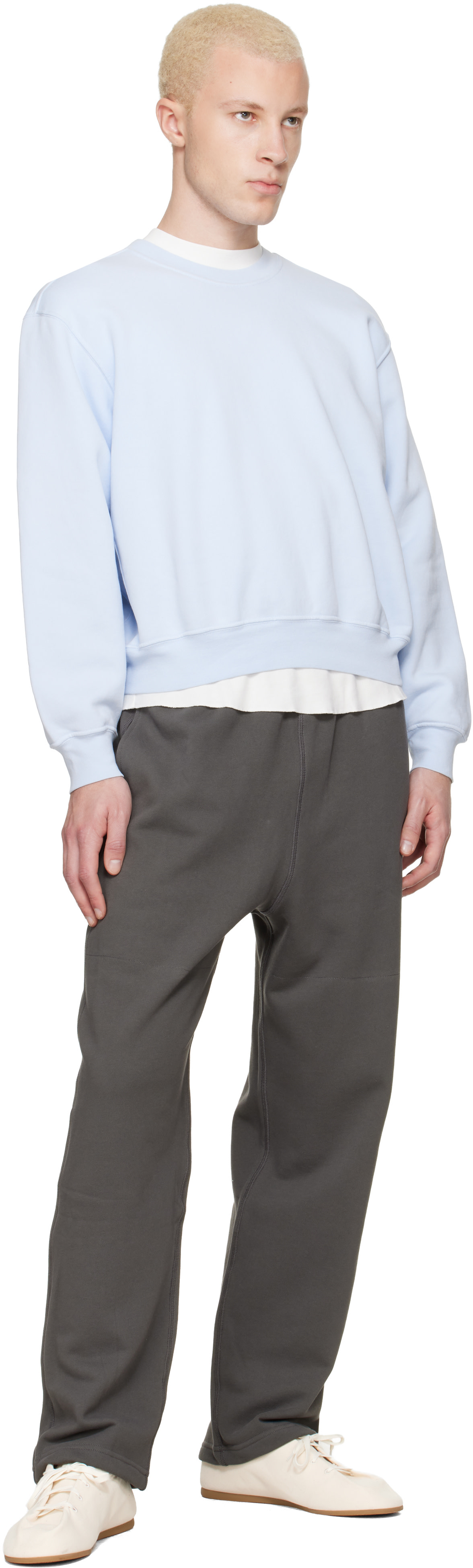 Lady White Co. - Pull molletonné Mini bleu à col ras du cou