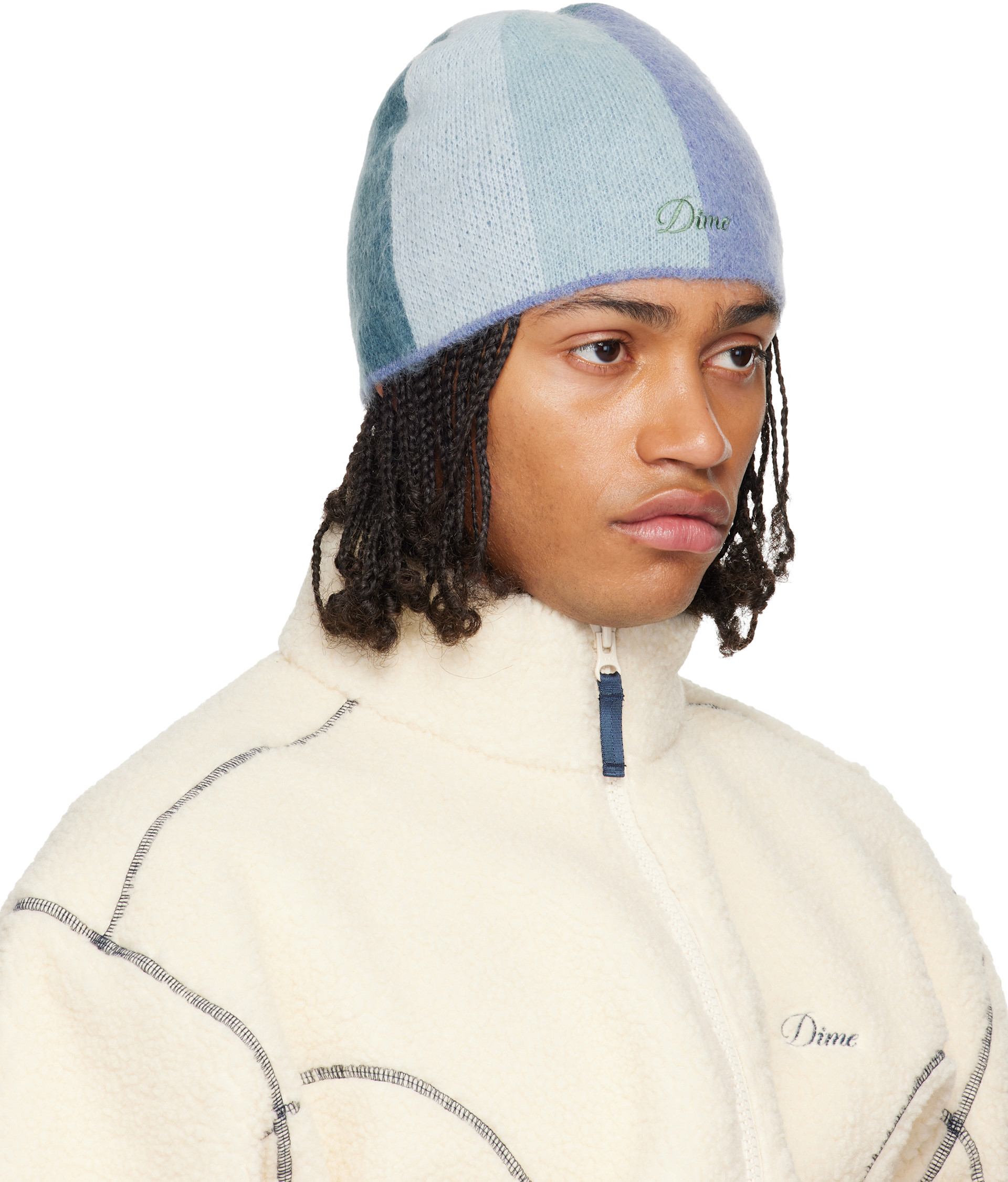 Dime: ブルー Skully モヘア ビーニー | SSENSE 日本 Dime: ブルー Skully モヘア ビーニー | SSENSE 日本