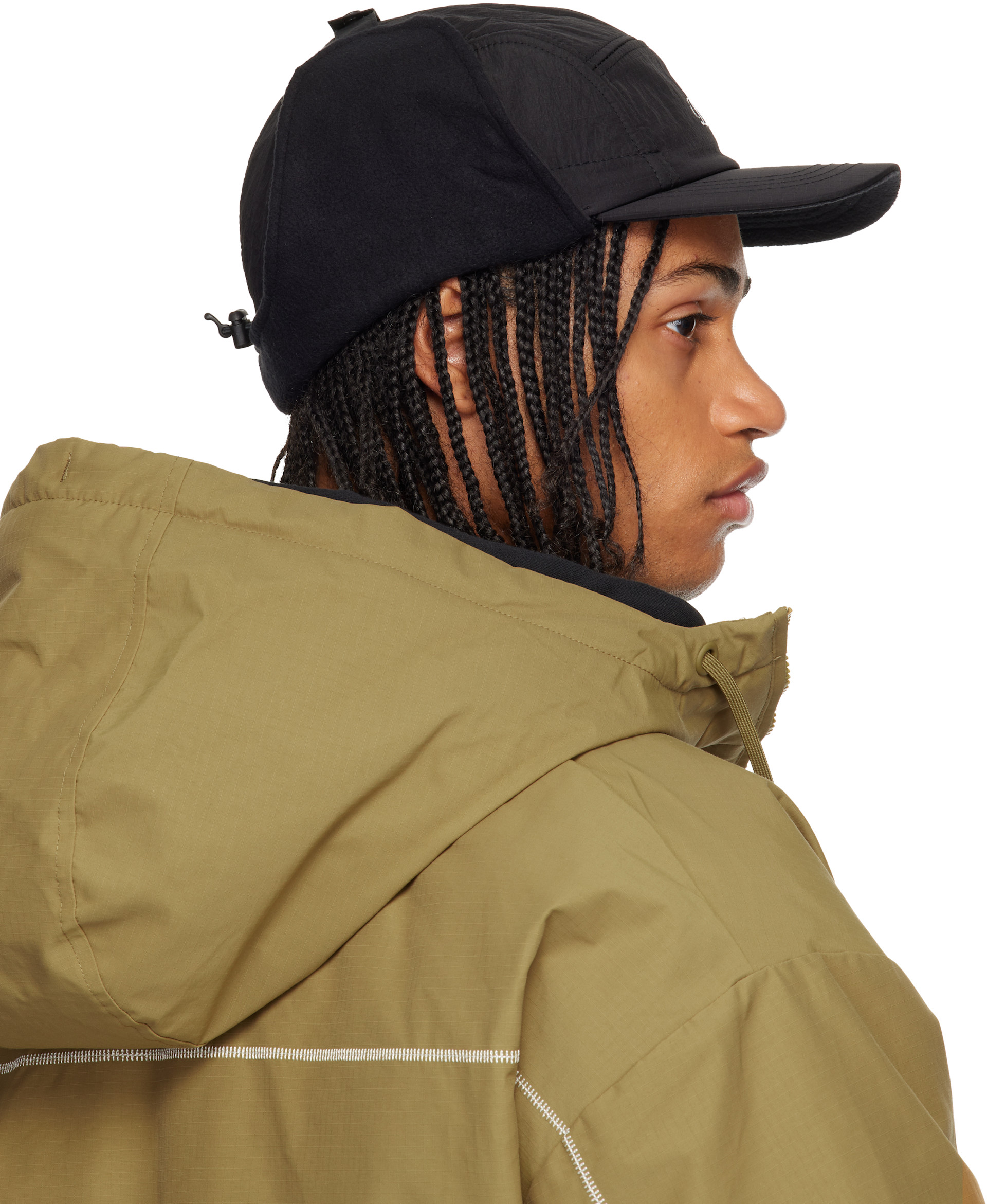 Dime: Black Cursive Earflap Cap | SSENSE Canada