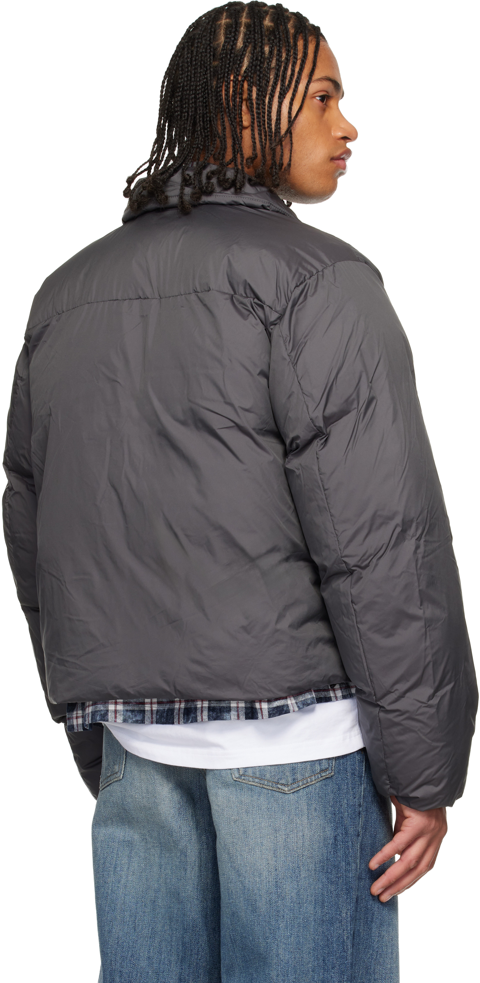 Dime - Gray Pleated Puffer Jacket
