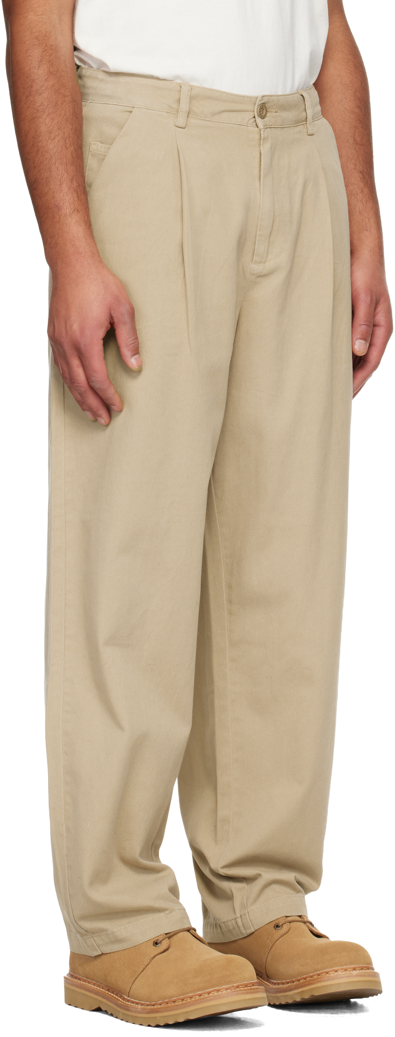 Dime - Pantalon chino ample taupe