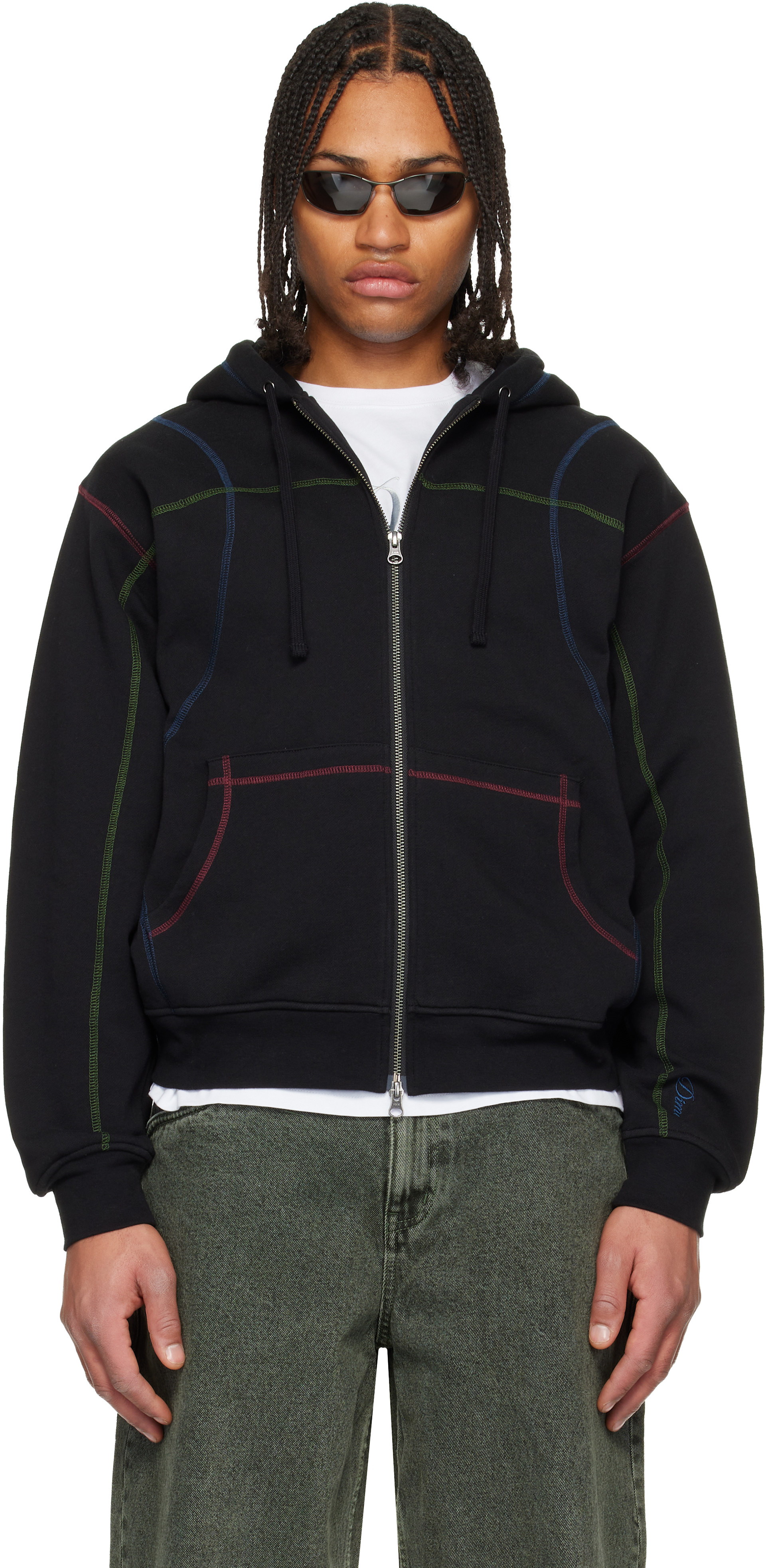 DIME フーディー Dime: Black Court Zip Hoodie | SSENSE Canada