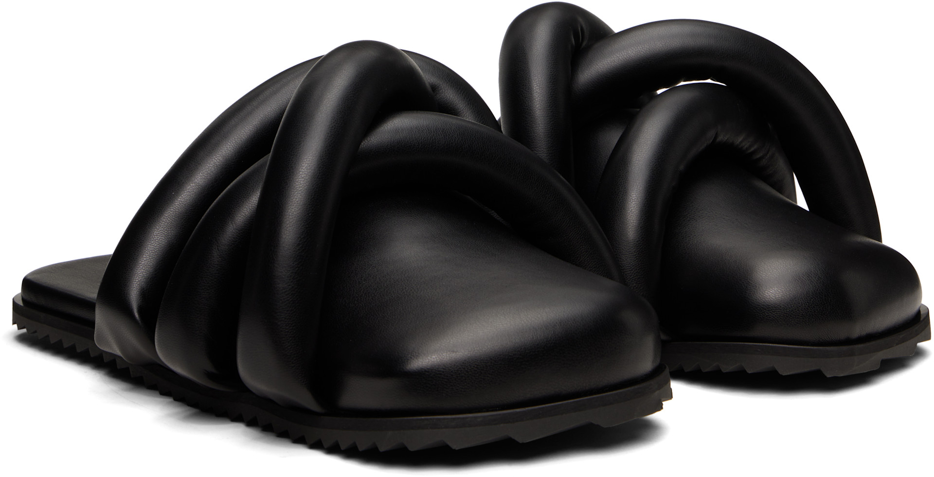 YUME YUME - Black Closed Toe Tyre Slide Loafers
