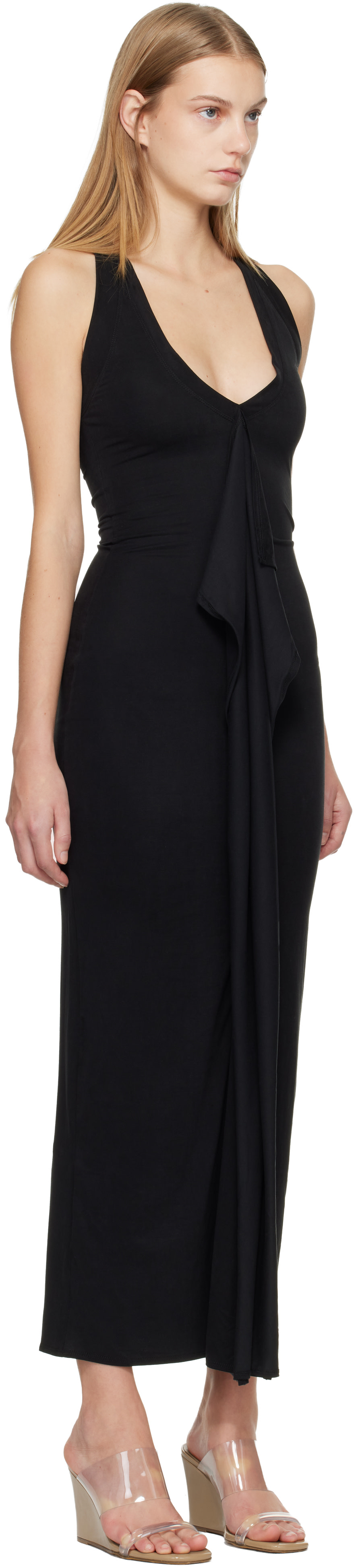 BELLE ANNA - Robe midi Cascade noire