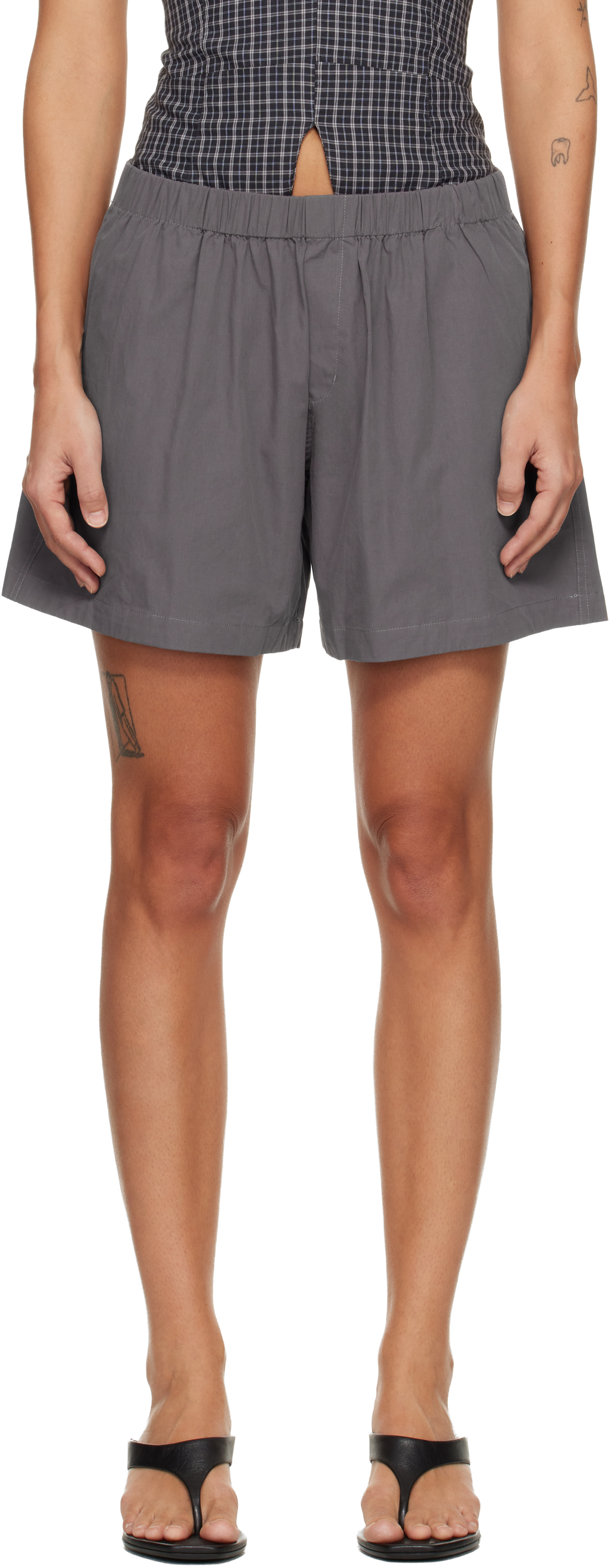 BELLE ANNA - Short boxeur gris