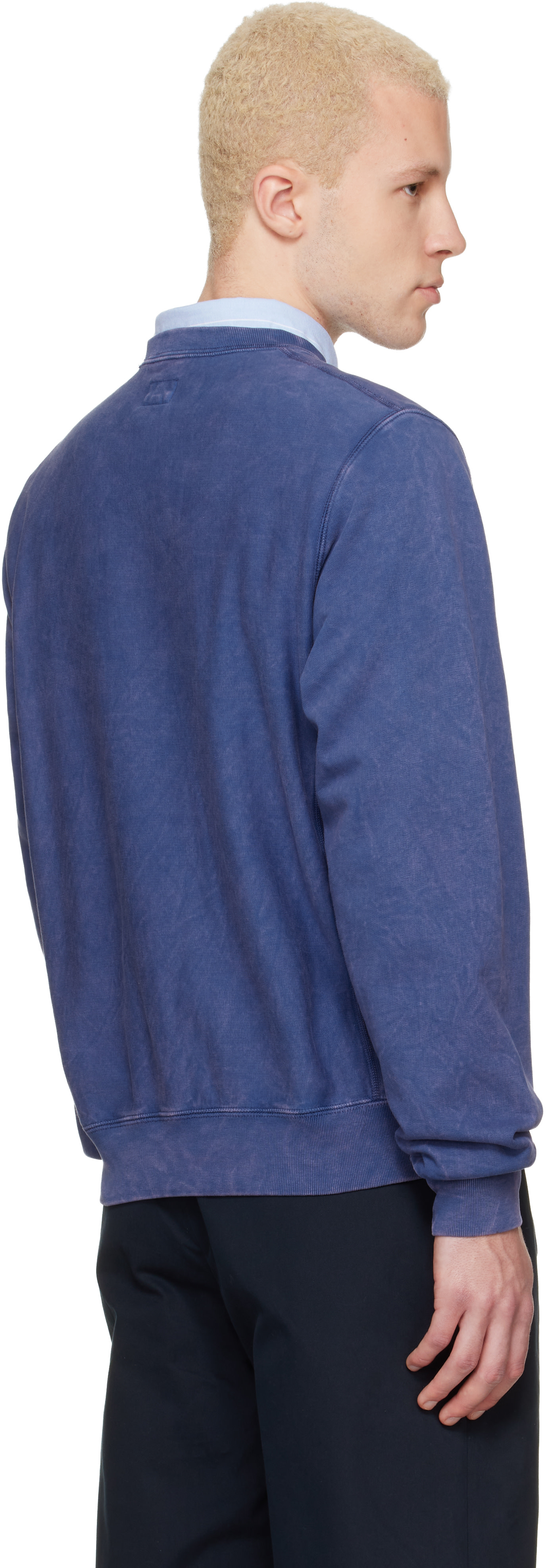 Noah NYC - Pull molletonné bleu à col ras du cou et à coupe classique
