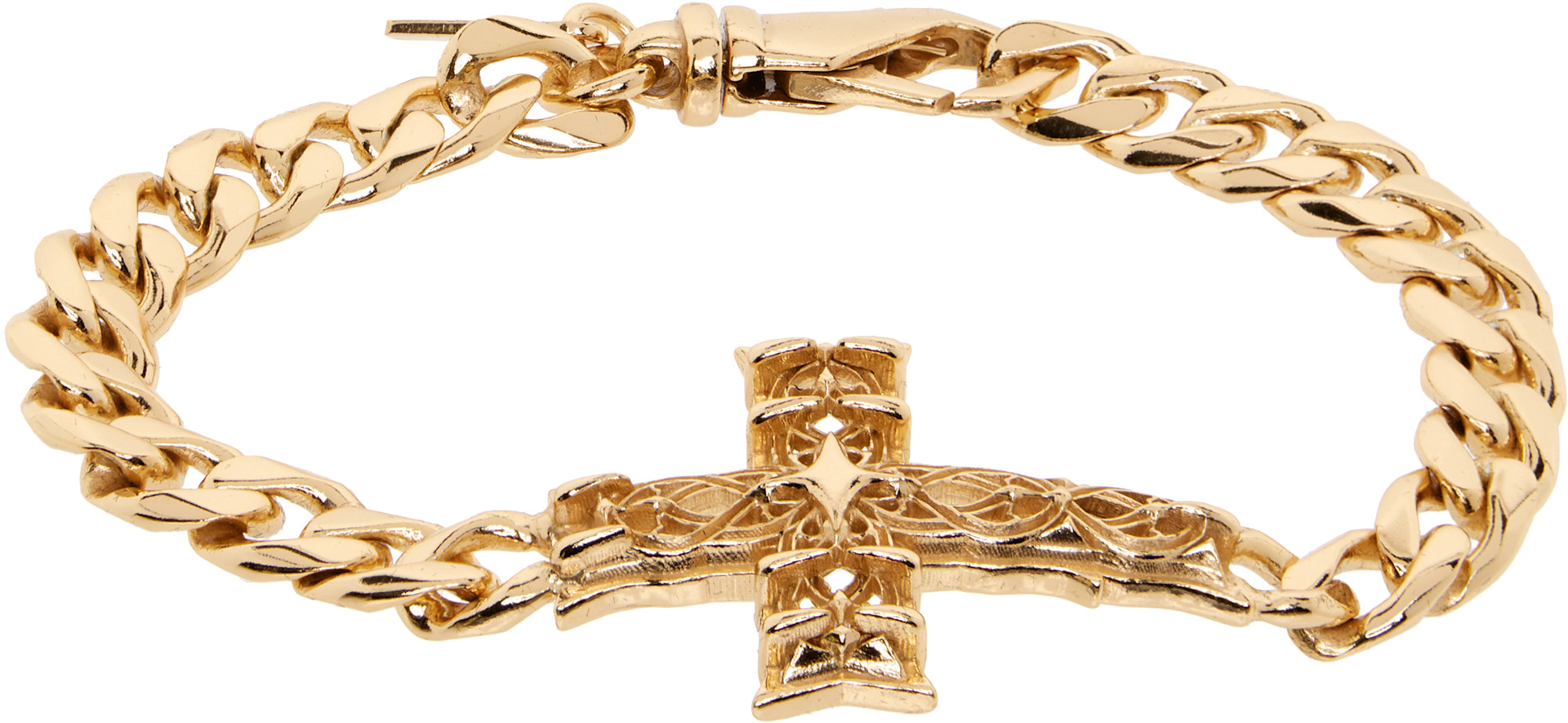 Emanuele Bicocchi: Edge Chain Notre-Dame Cross Bracelet | SSENSE