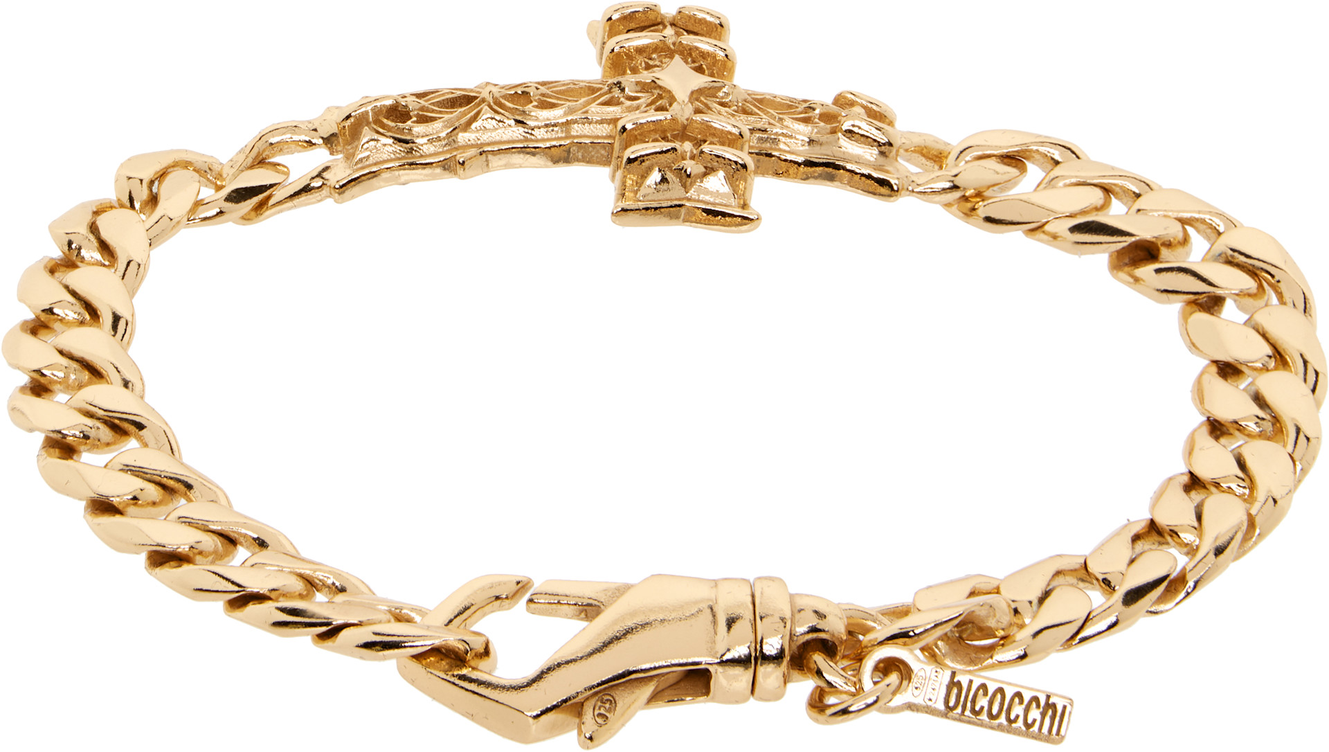 Emanuele Bicocchi: Edge Chain Notre-Dame Cross Bracelet | SSENSE
