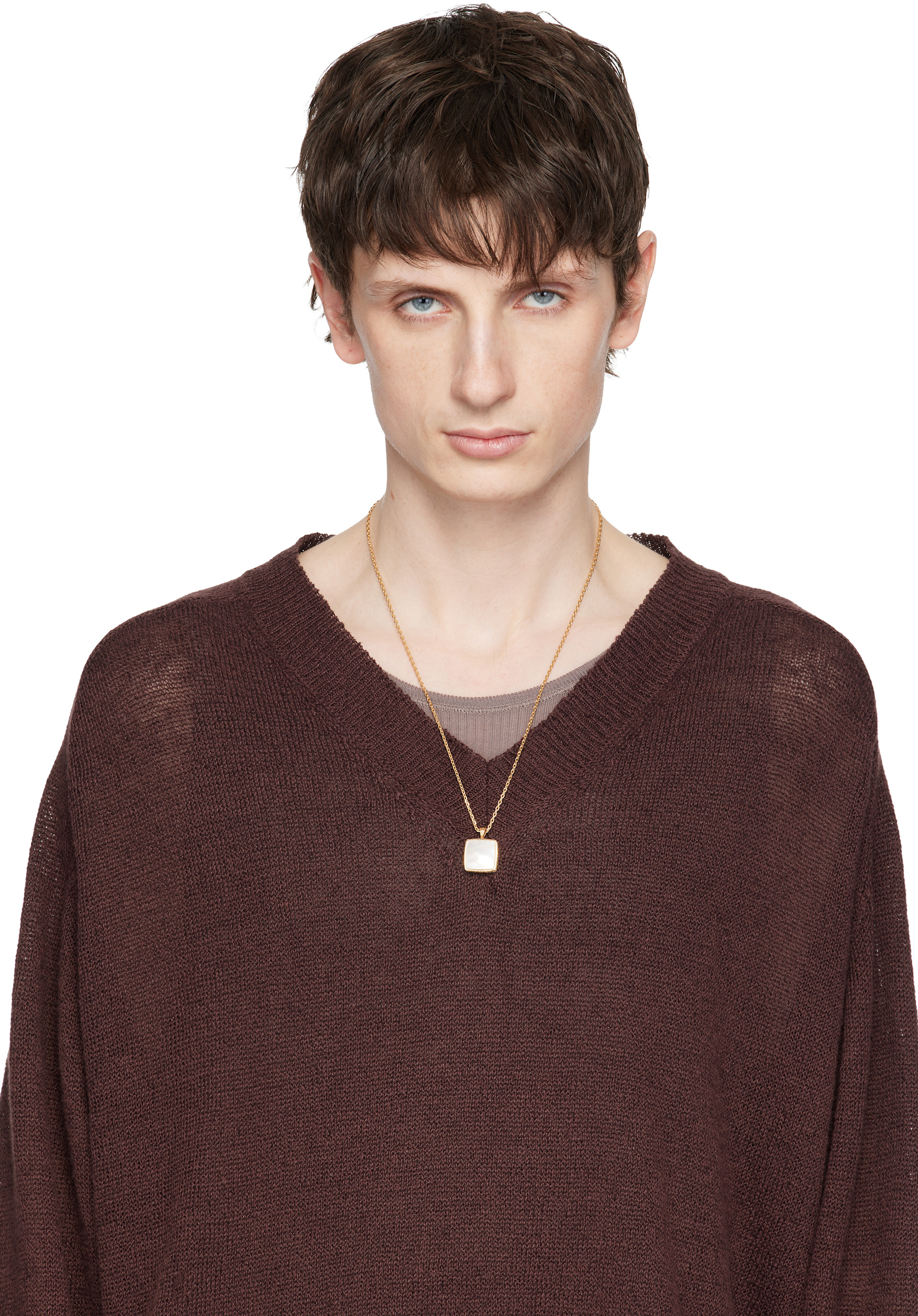 Emanuele Bicocchi - Square Mother of Pearl Amulet Necklace