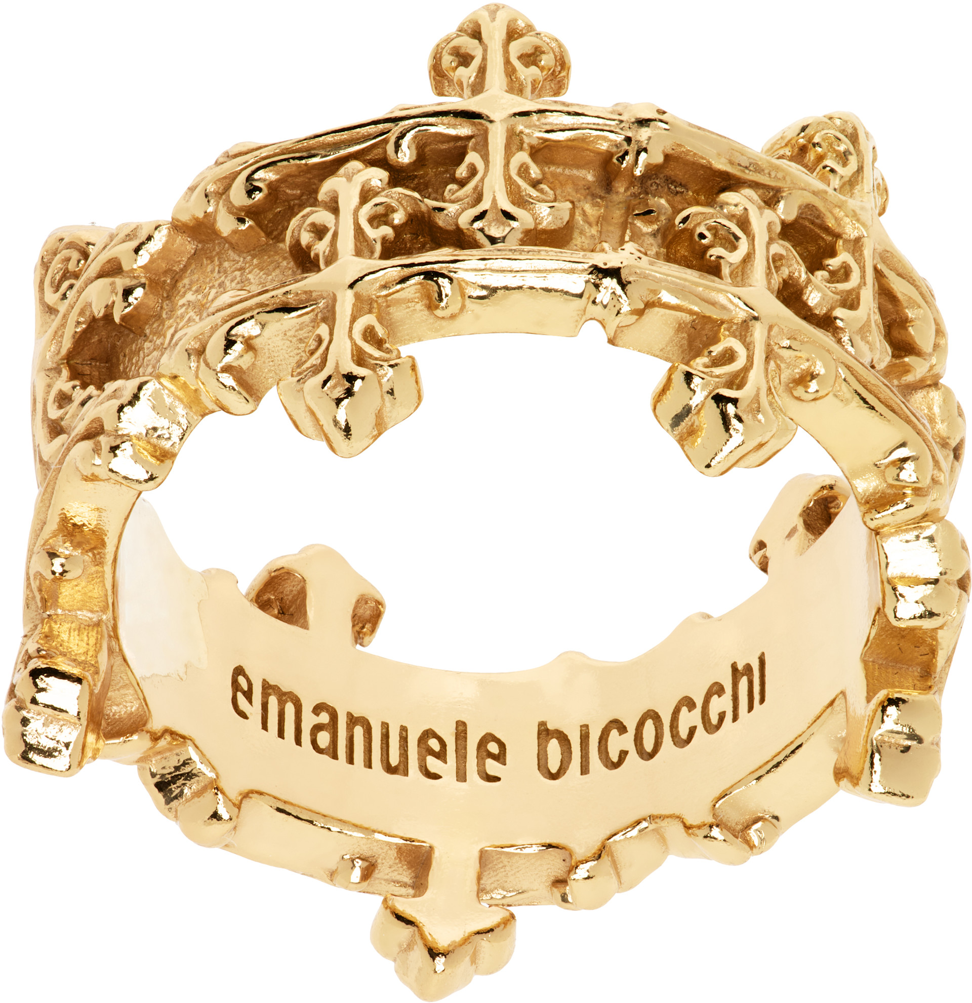 Emanuele Bicocchi: Avelli Cross Double Band Ring | SSENSE Italy