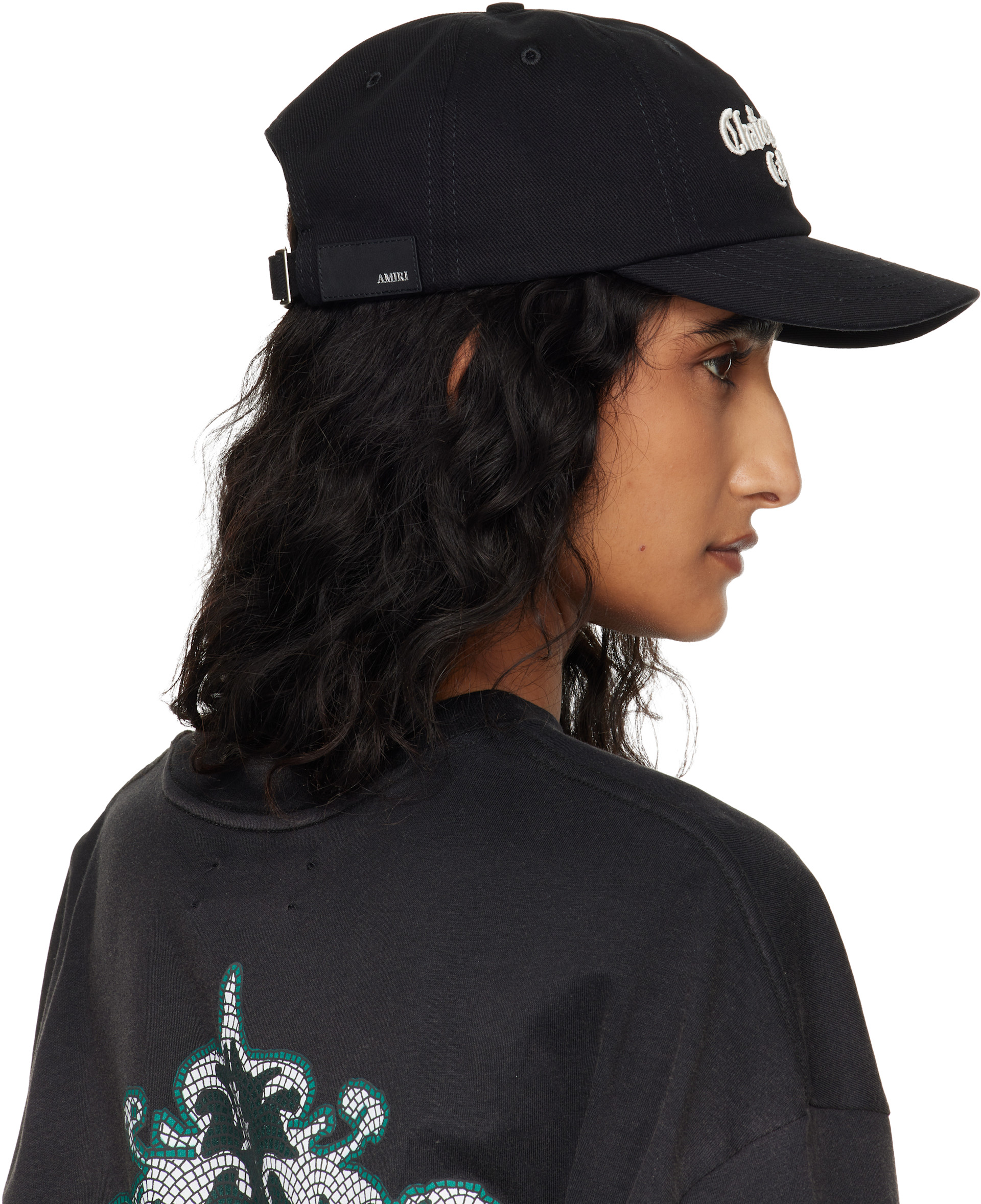 AMIRI: Black 'Chateau Amiri' Dad Cap | SSENSE