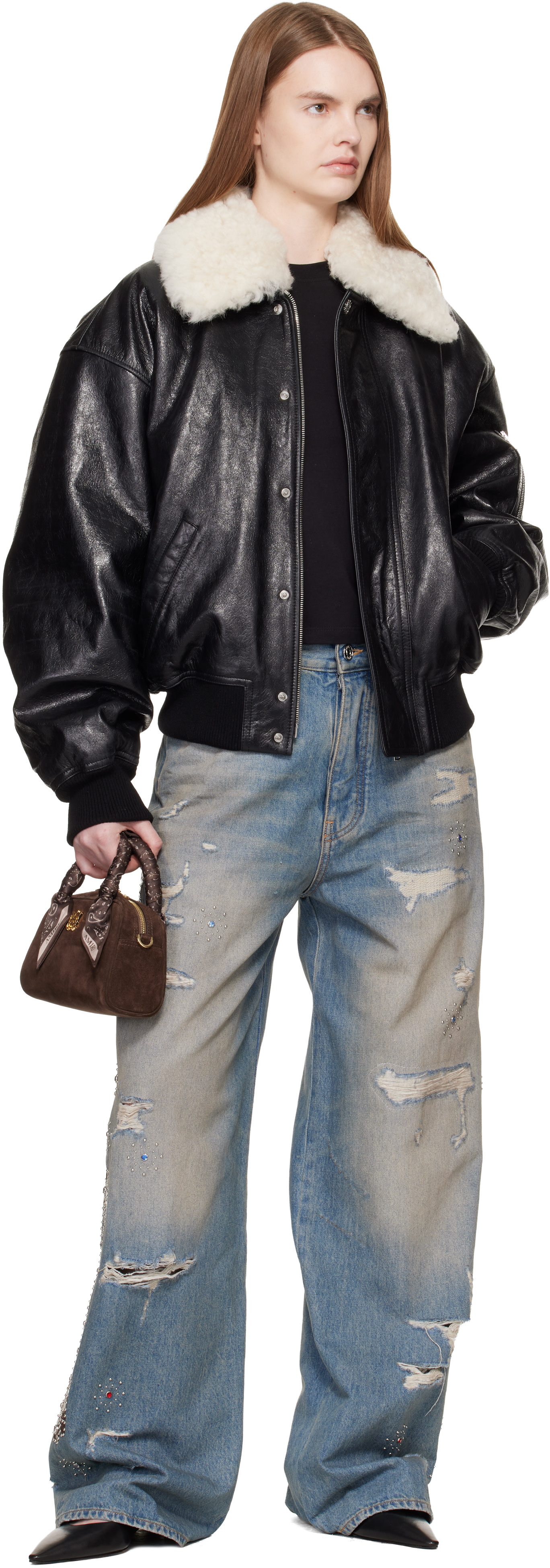 AMIRI: Brown Micro MA Bowling Bag | SSENSE Canada