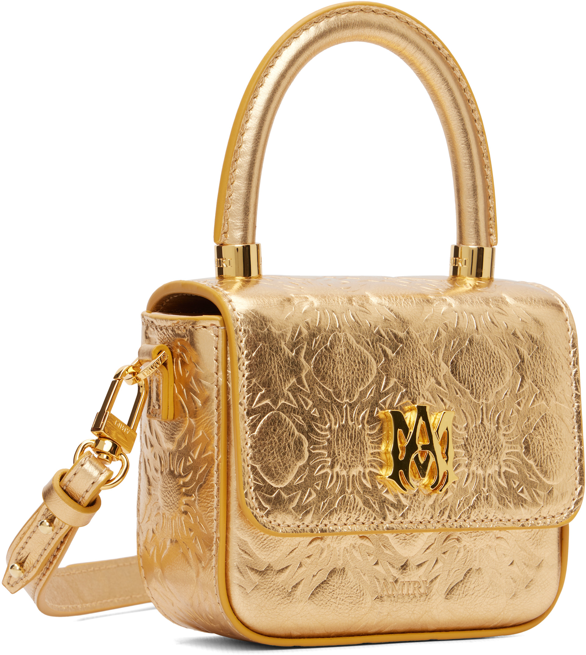 AMIRI - Nano sac doré à quadrigrammes