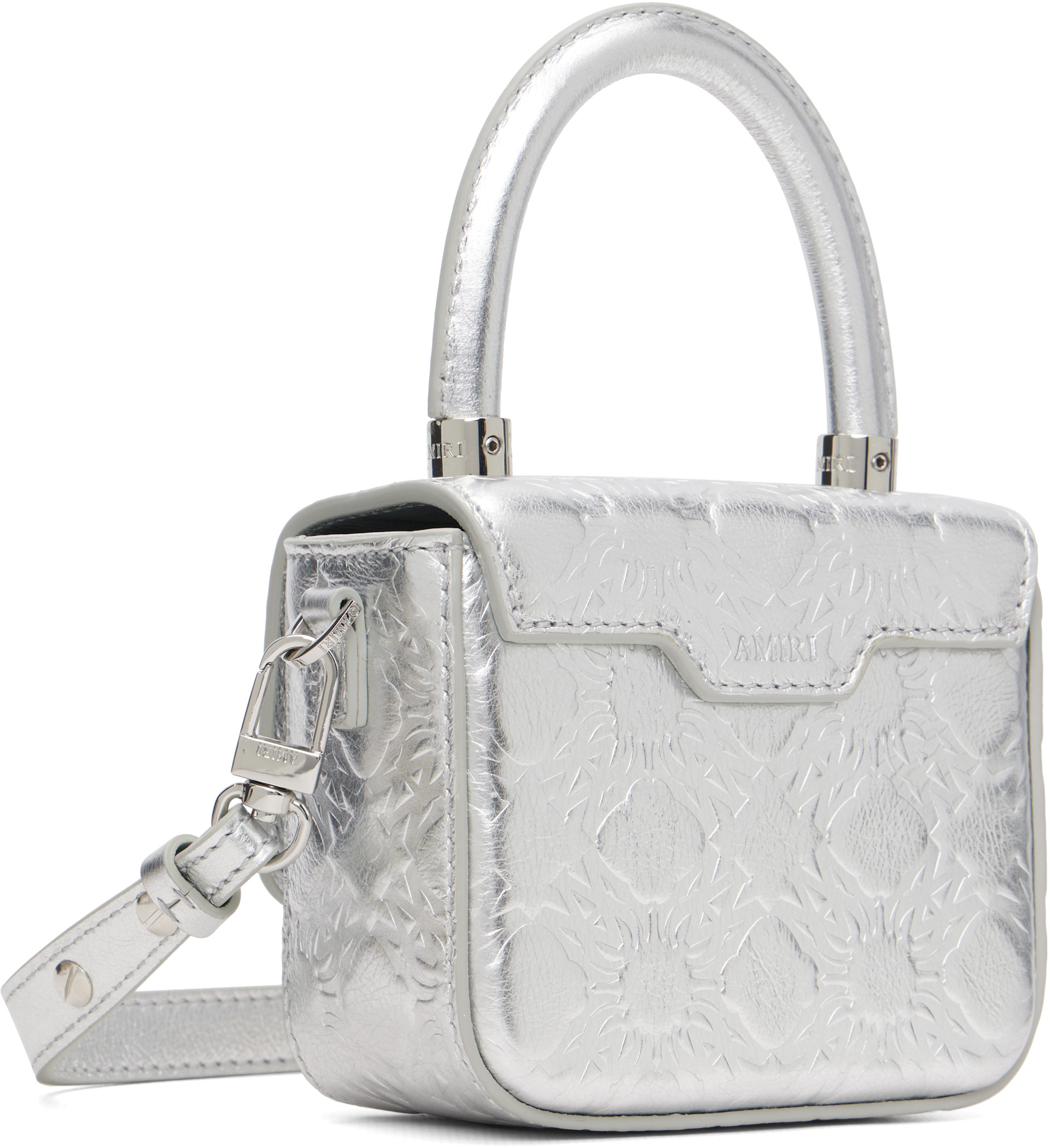 AMIRI - Nano sac argenté à quadrigrammes