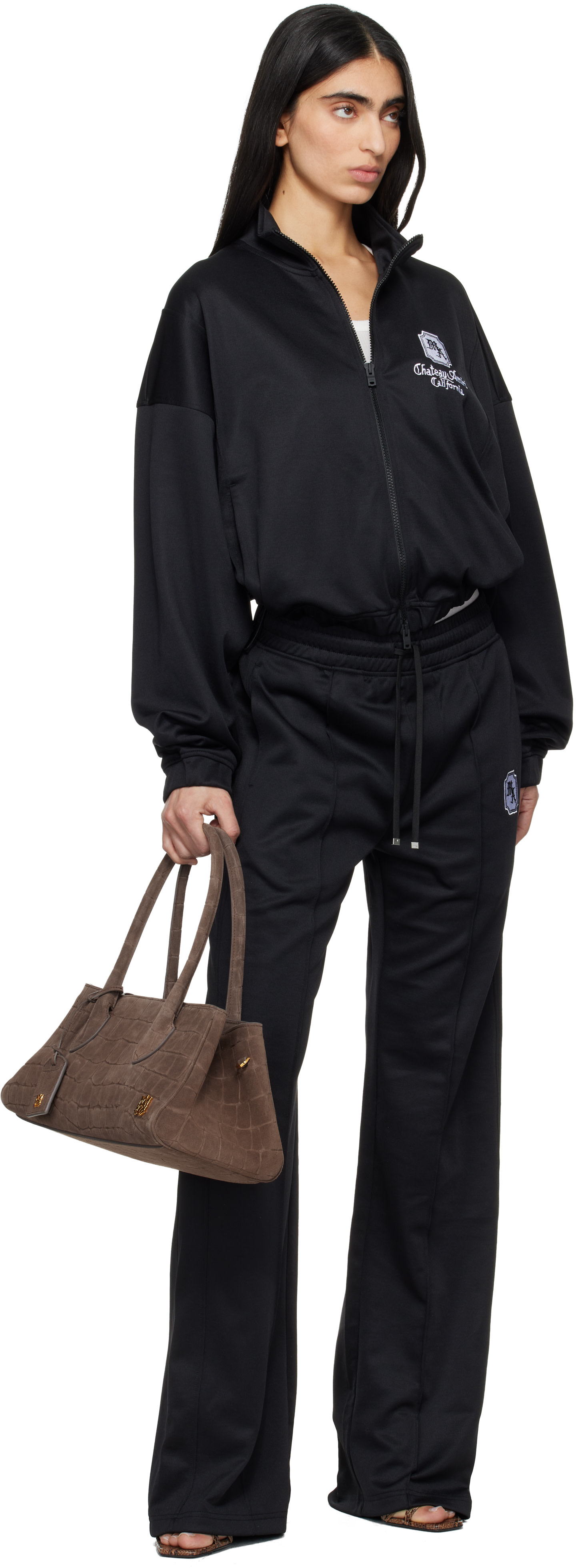 AMIRI セット AMIRI: Brown Suede Croc Honey 40 Shoulder Bag | SSENSE