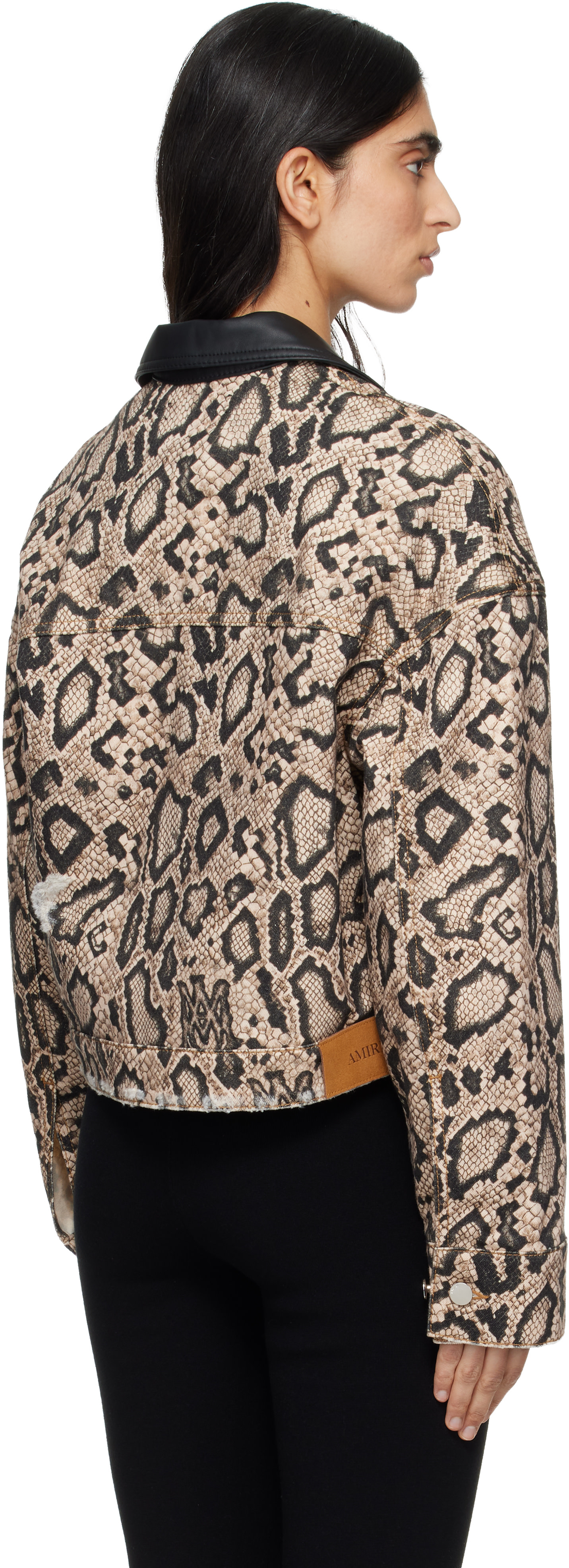 AMIRI: Brown & Black Snake Denim Jacket | SSENSE