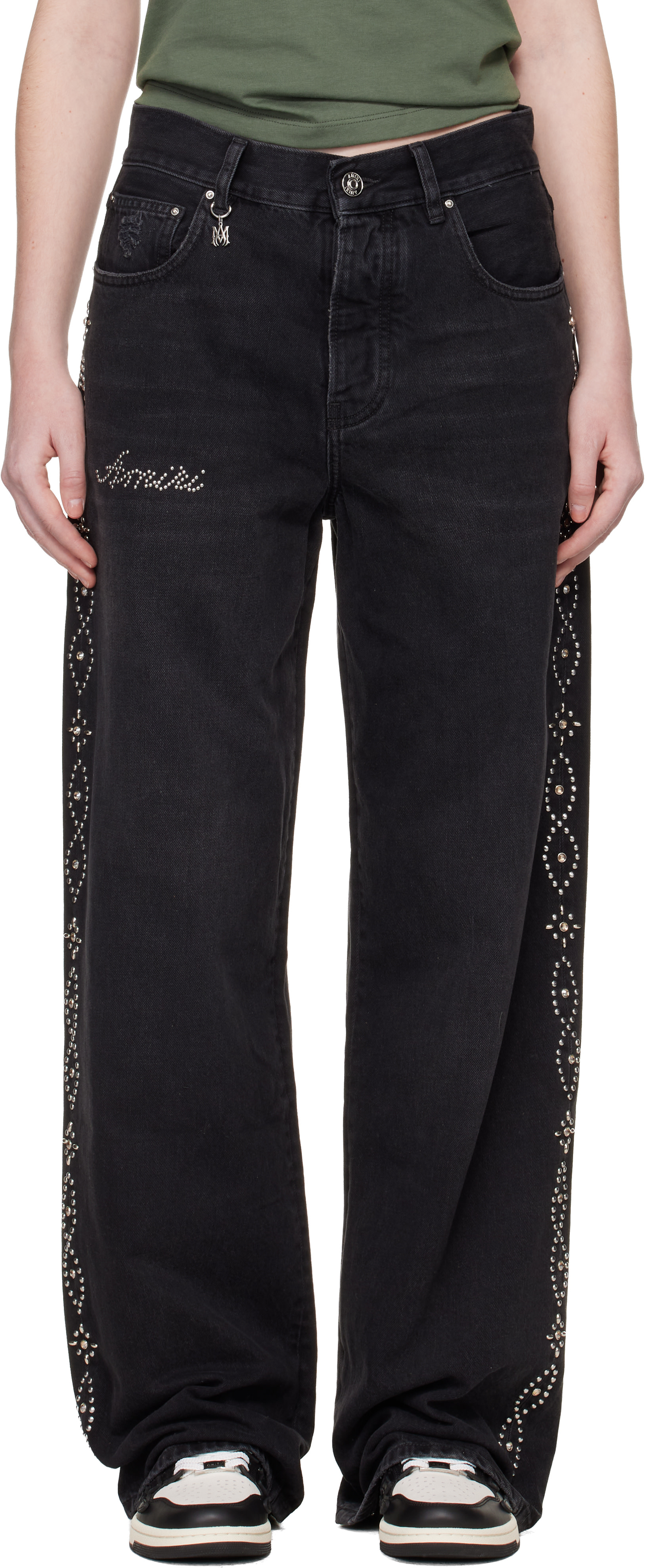 AMIRI - Jean ample noir à clous