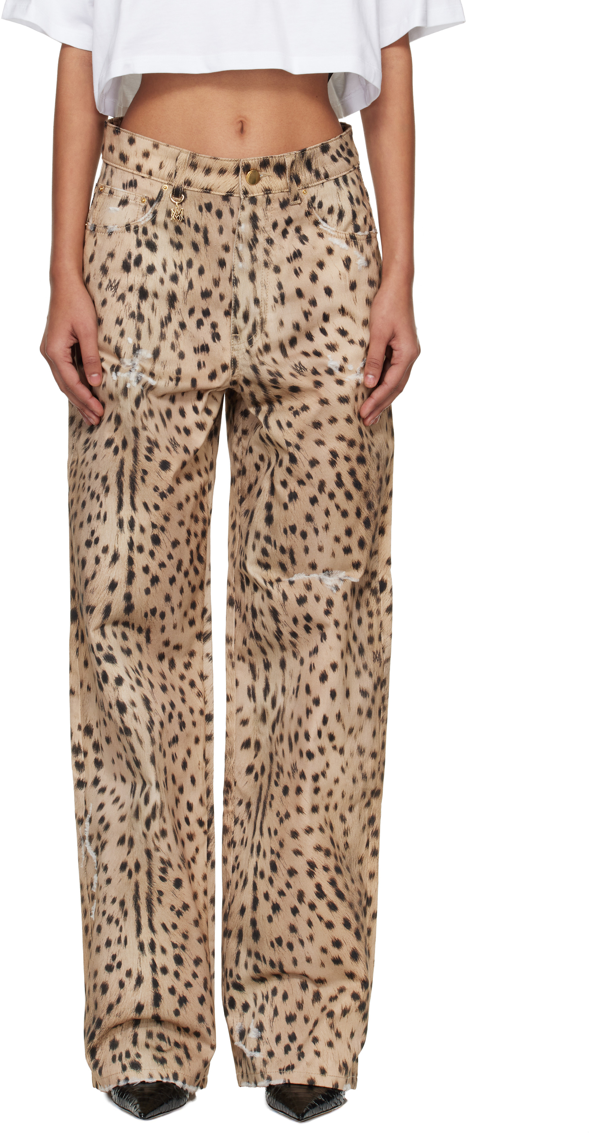 AMIRI: Beige Deer Carpenter Jeans | SSENSE