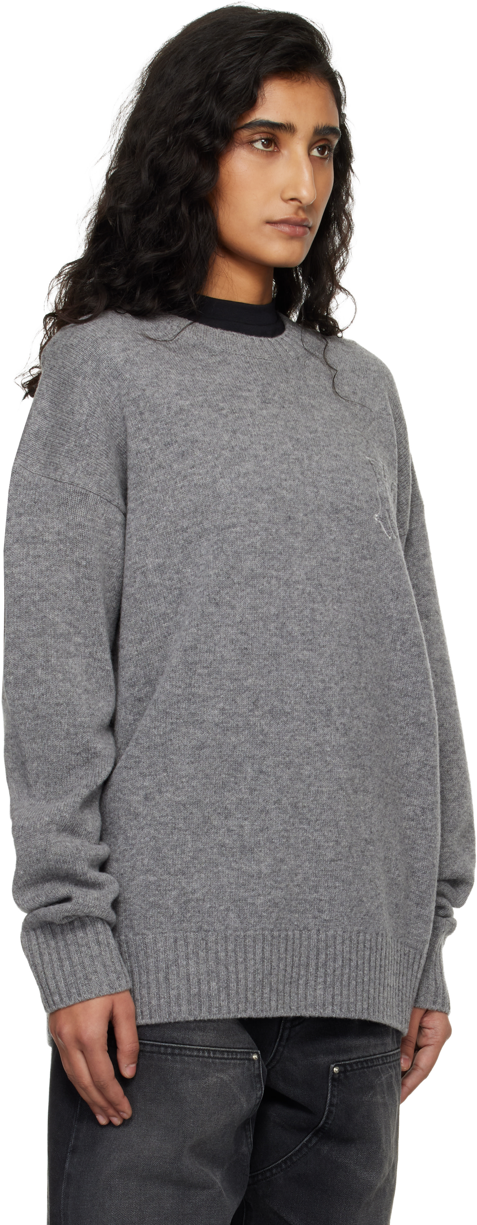 AMIRI - Pull gris à quadrigramme