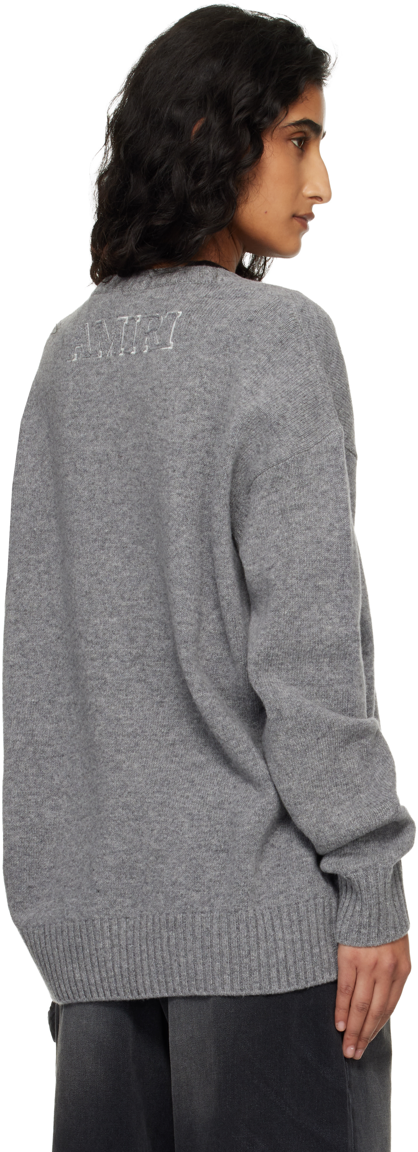 AMIRI - Pull gris à quadrigramme